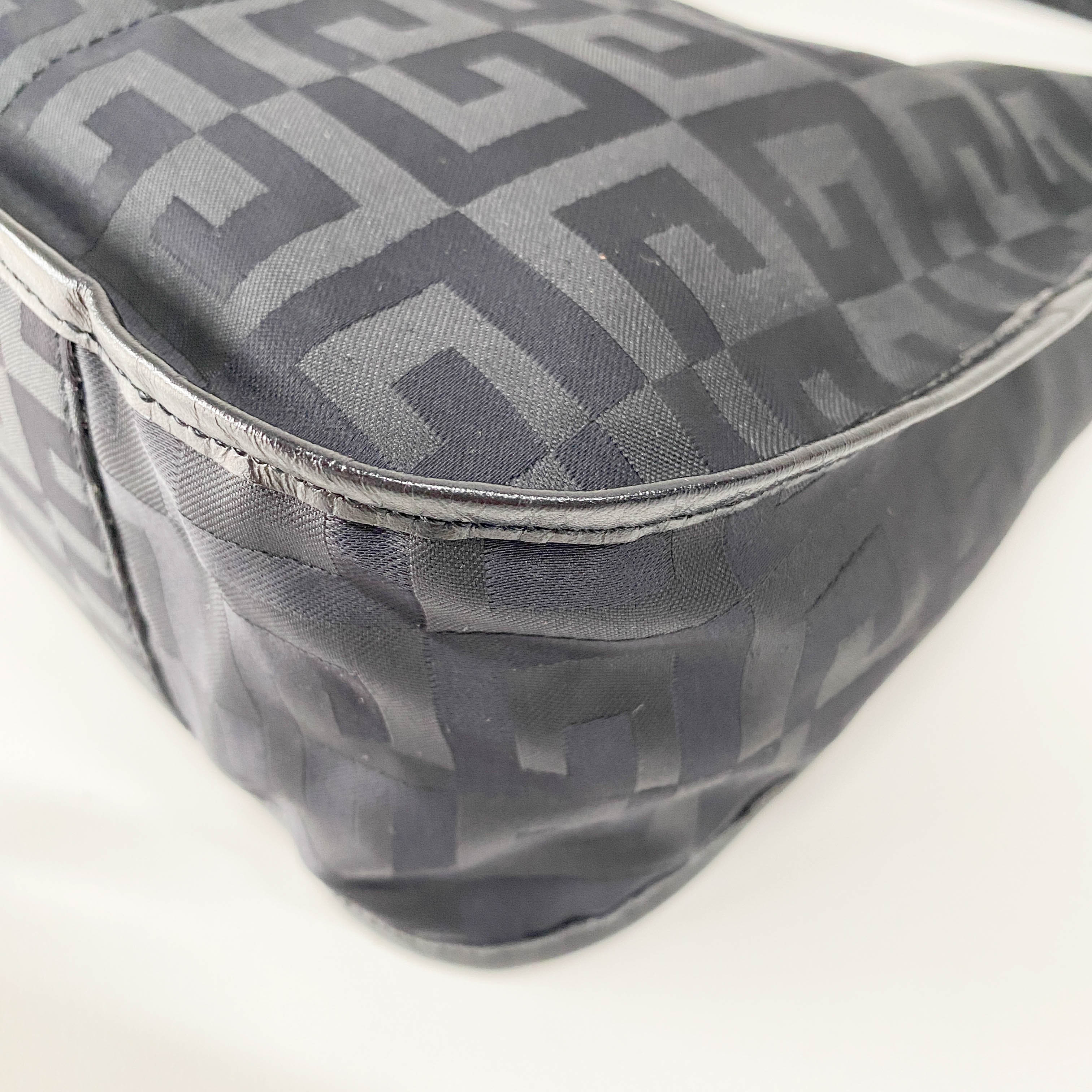 4G Black Nylon Shoulder Bag