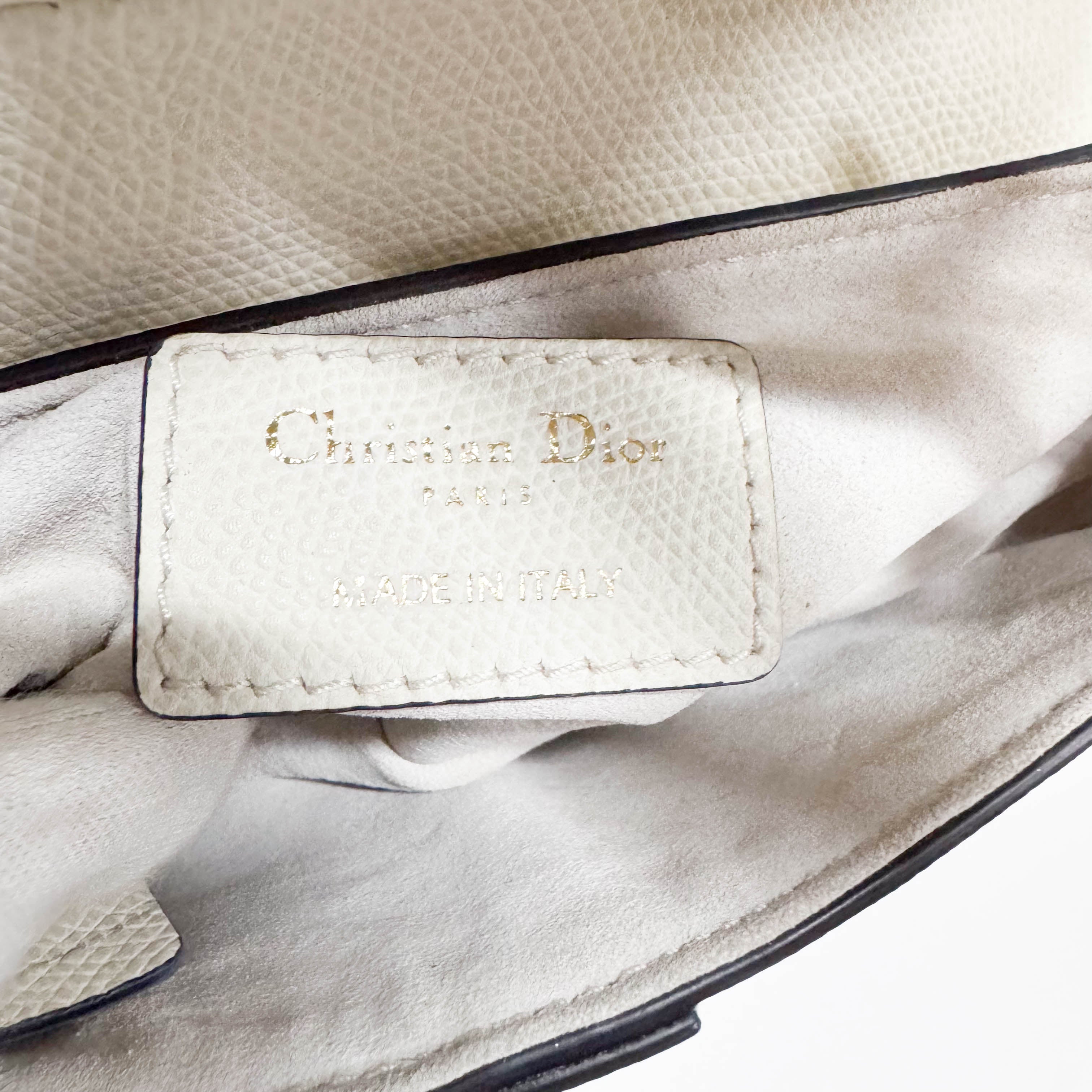 Saddle White Leather Shoulder Bag