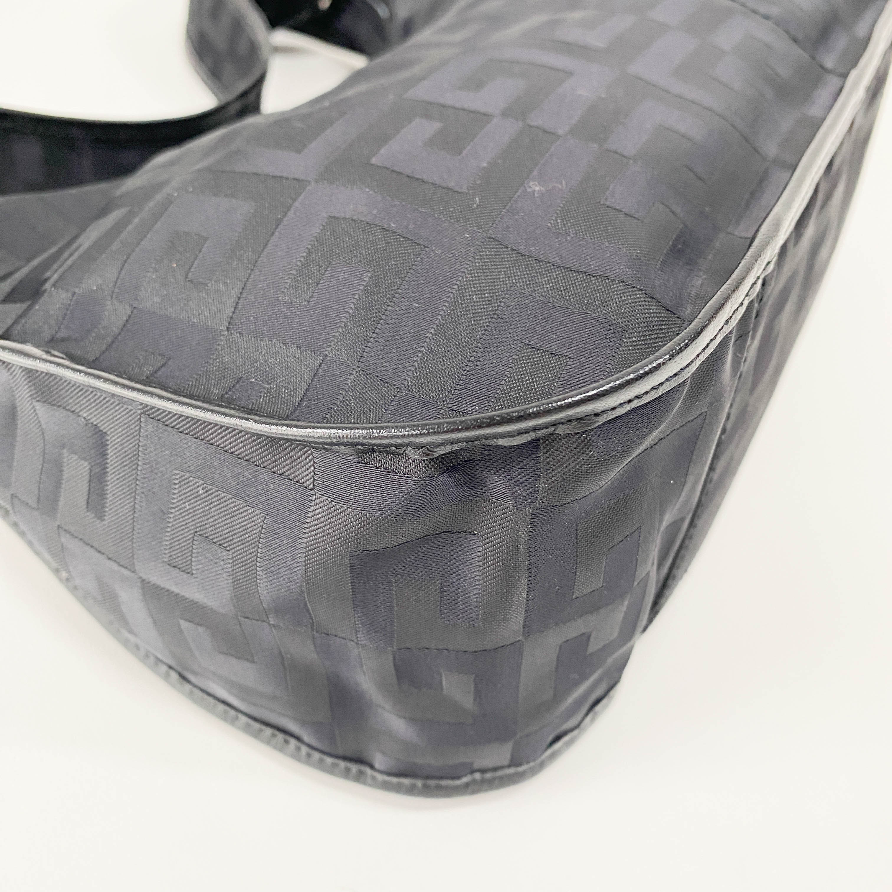 4G Black Nylon Shoulder Bag