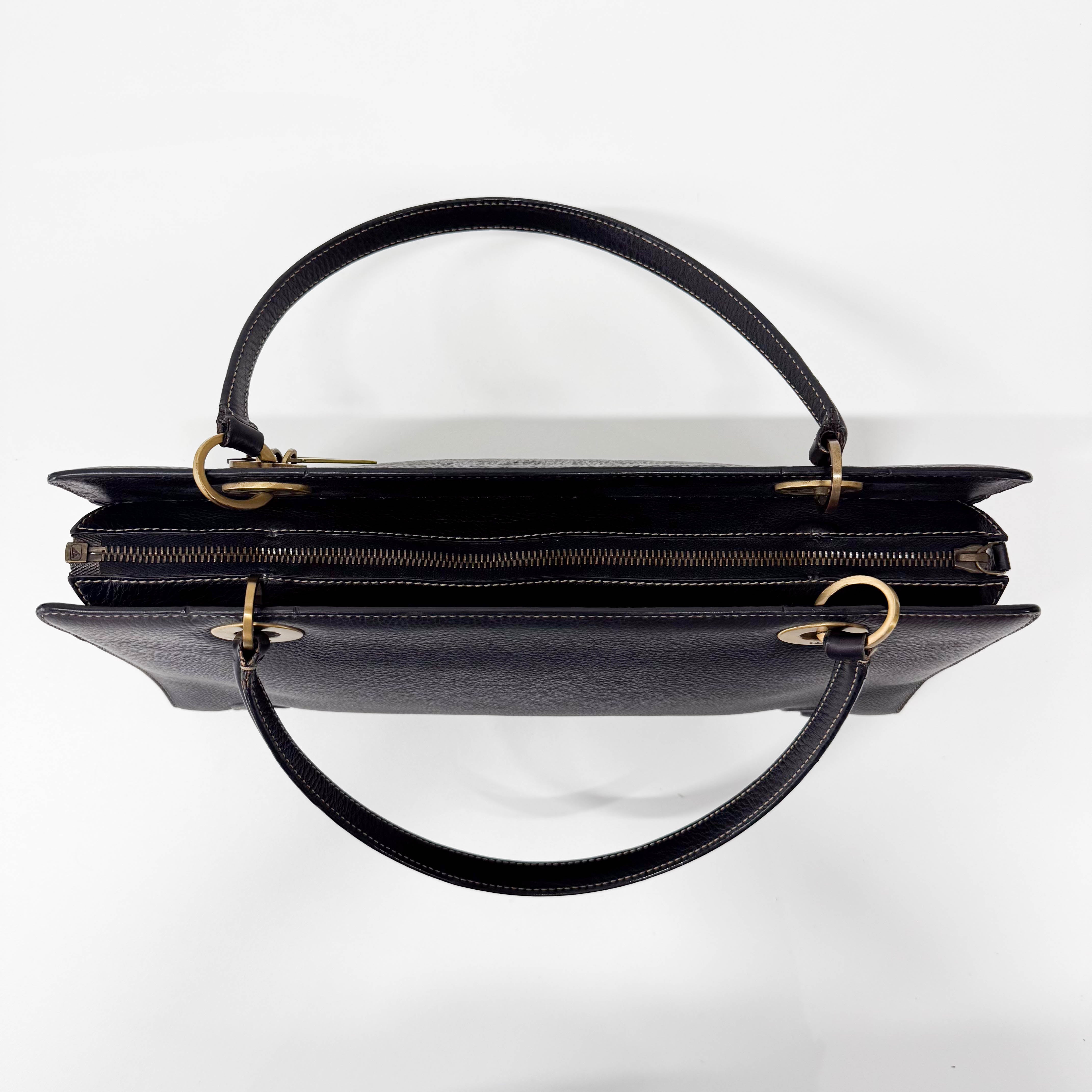 Archive Black Leather Charms Shoulder Bag