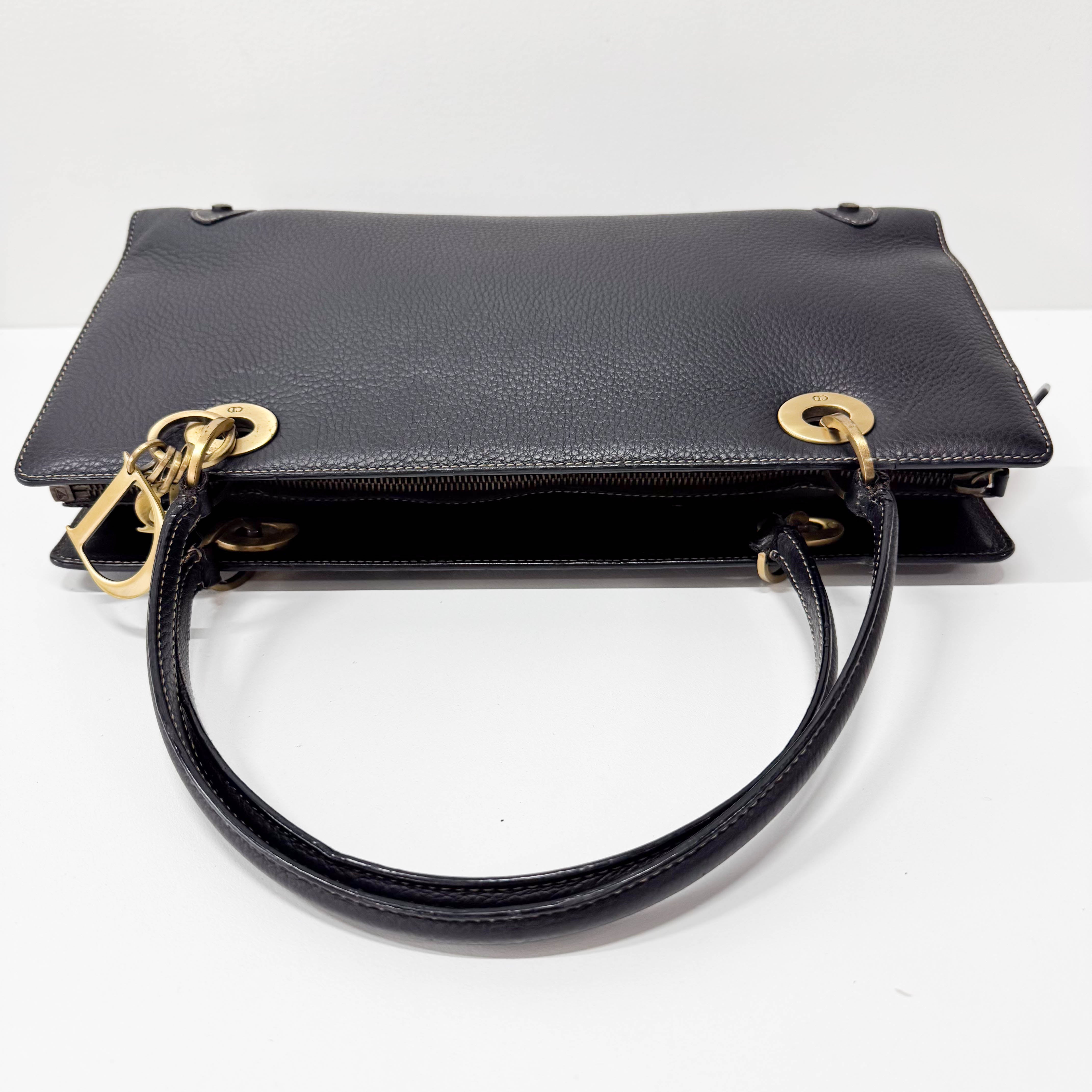 Archive Black Leather Charms Shoulder Bag