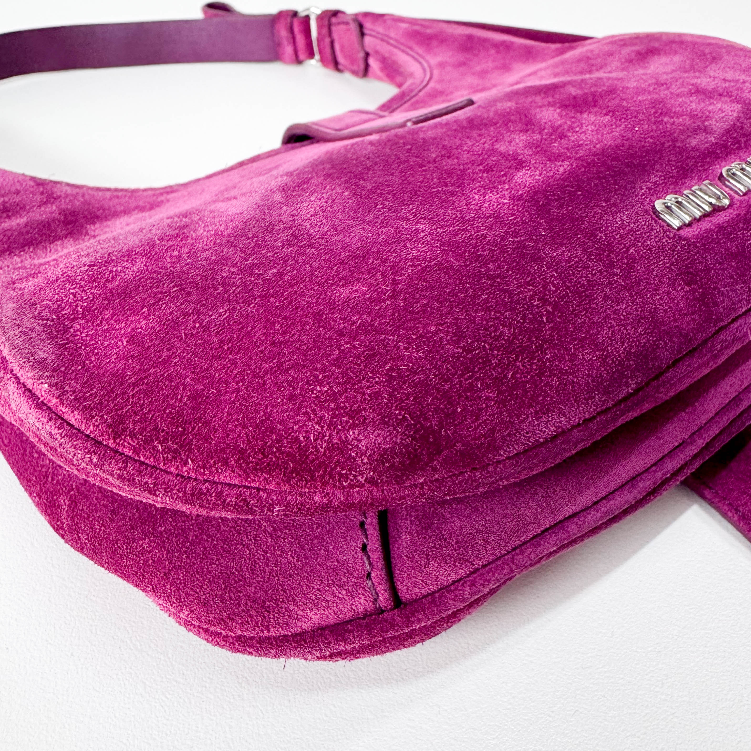 Suede Hobo Purple Shoulder Bag