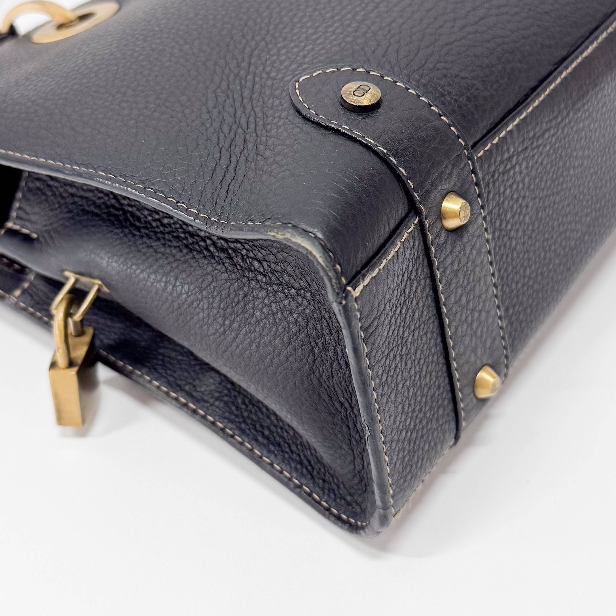 Archive Black Leather Charms Shoulder Bag