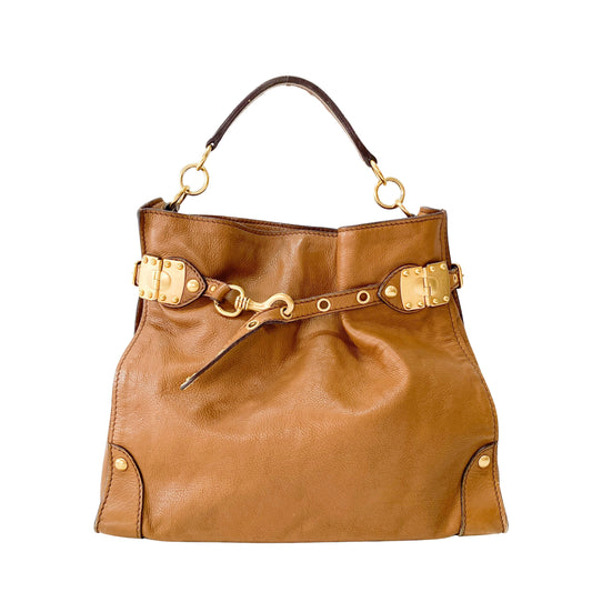 Vintage Brown Leather Shoulder Bag