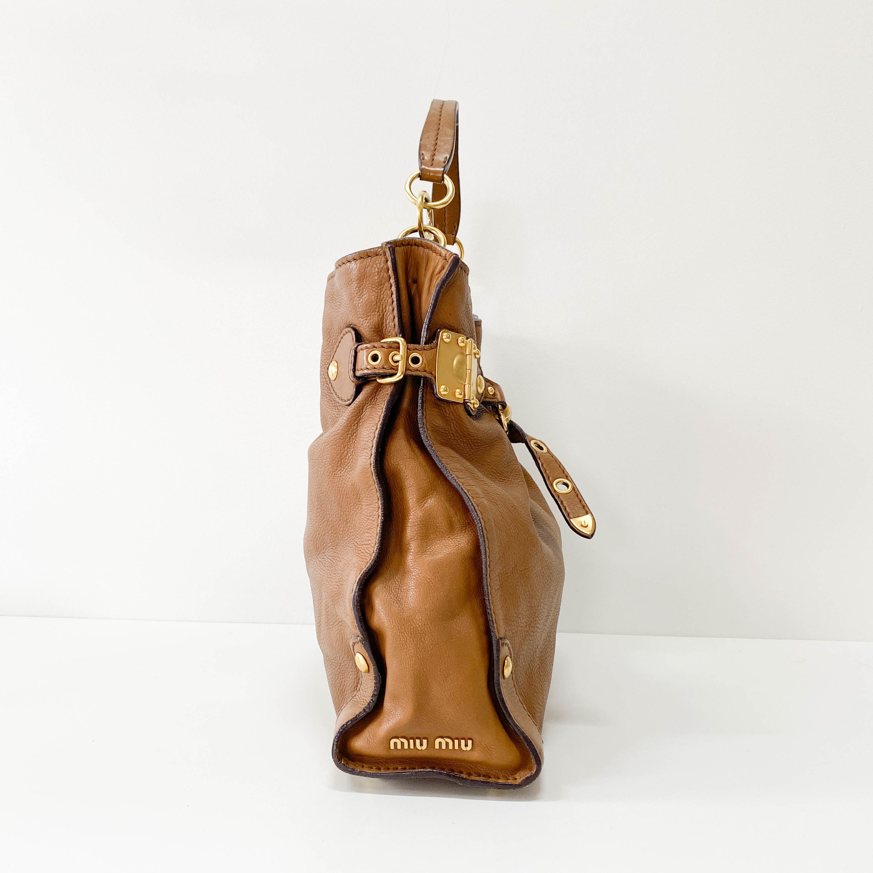Vintage Brown Leather Shoulder Bag