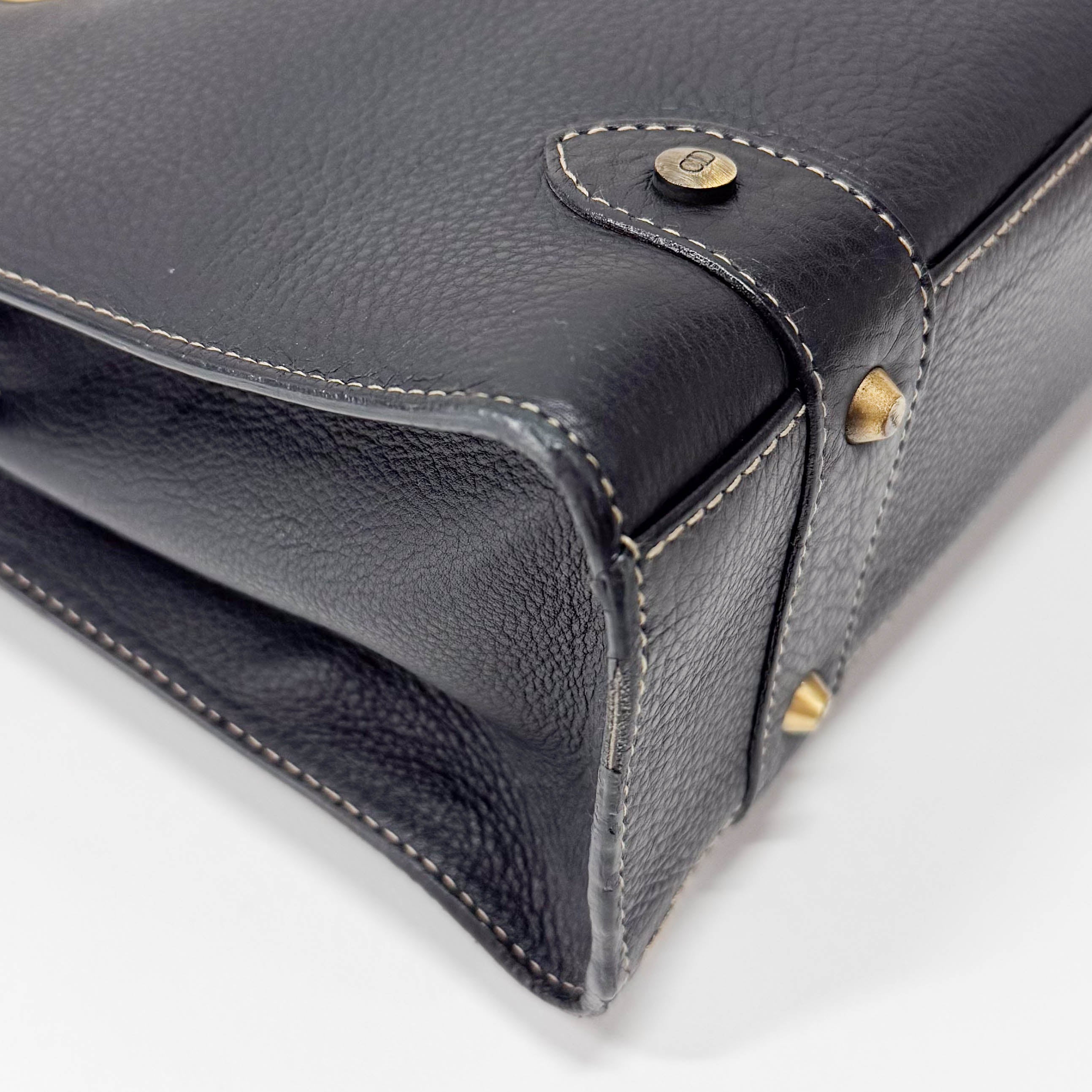 Archive Black Leather Charms Shoulder Bag