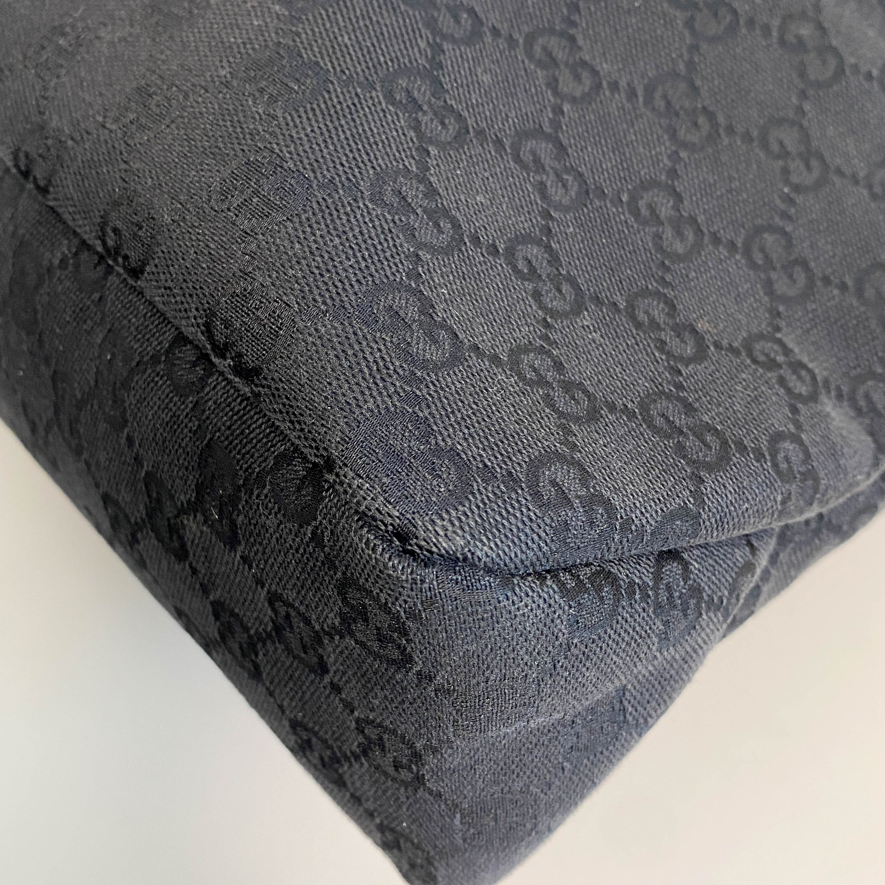 GG Canvas Hobo Black Horsebit Shoulder Bag