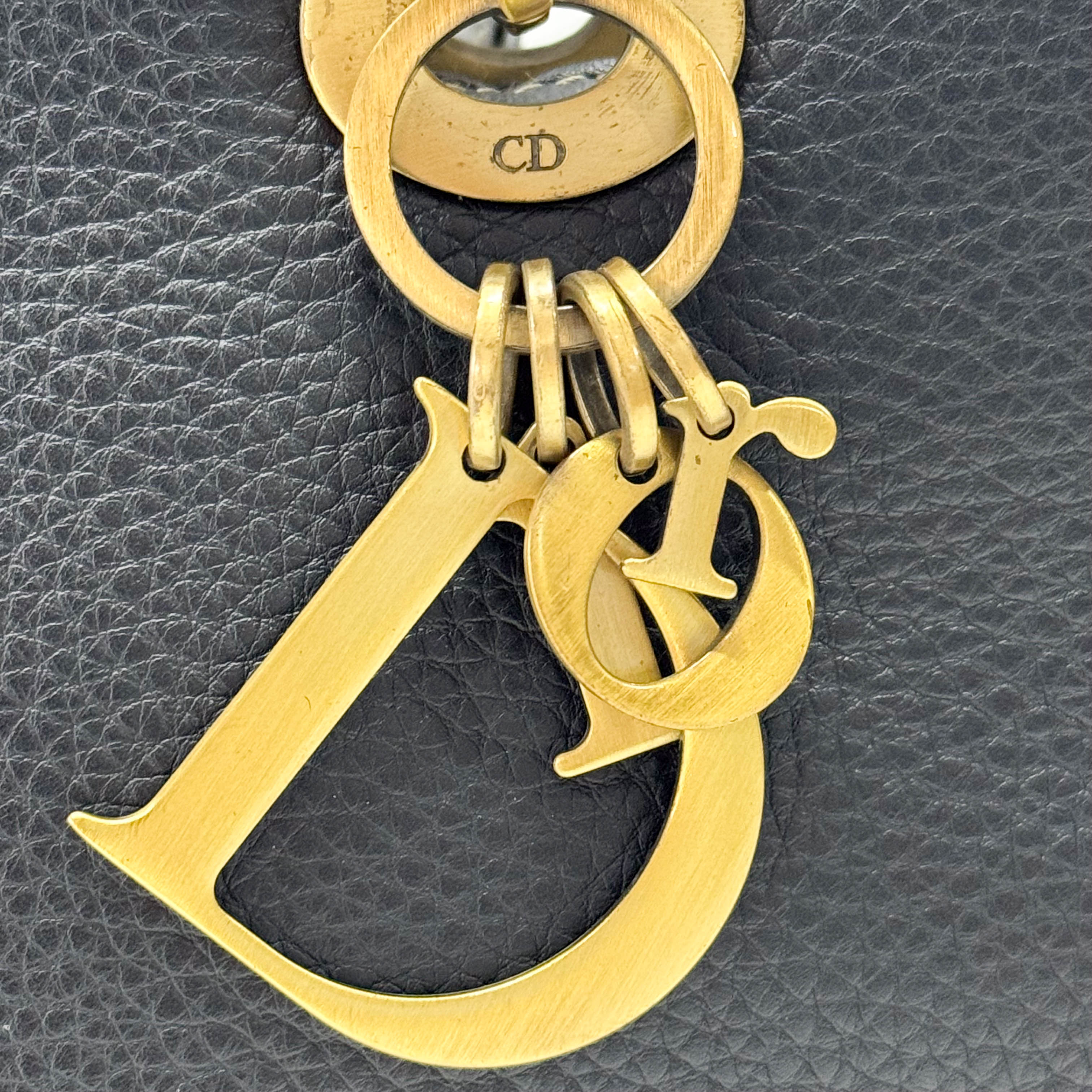 Archive Black Leather Charms Shoulder Bag