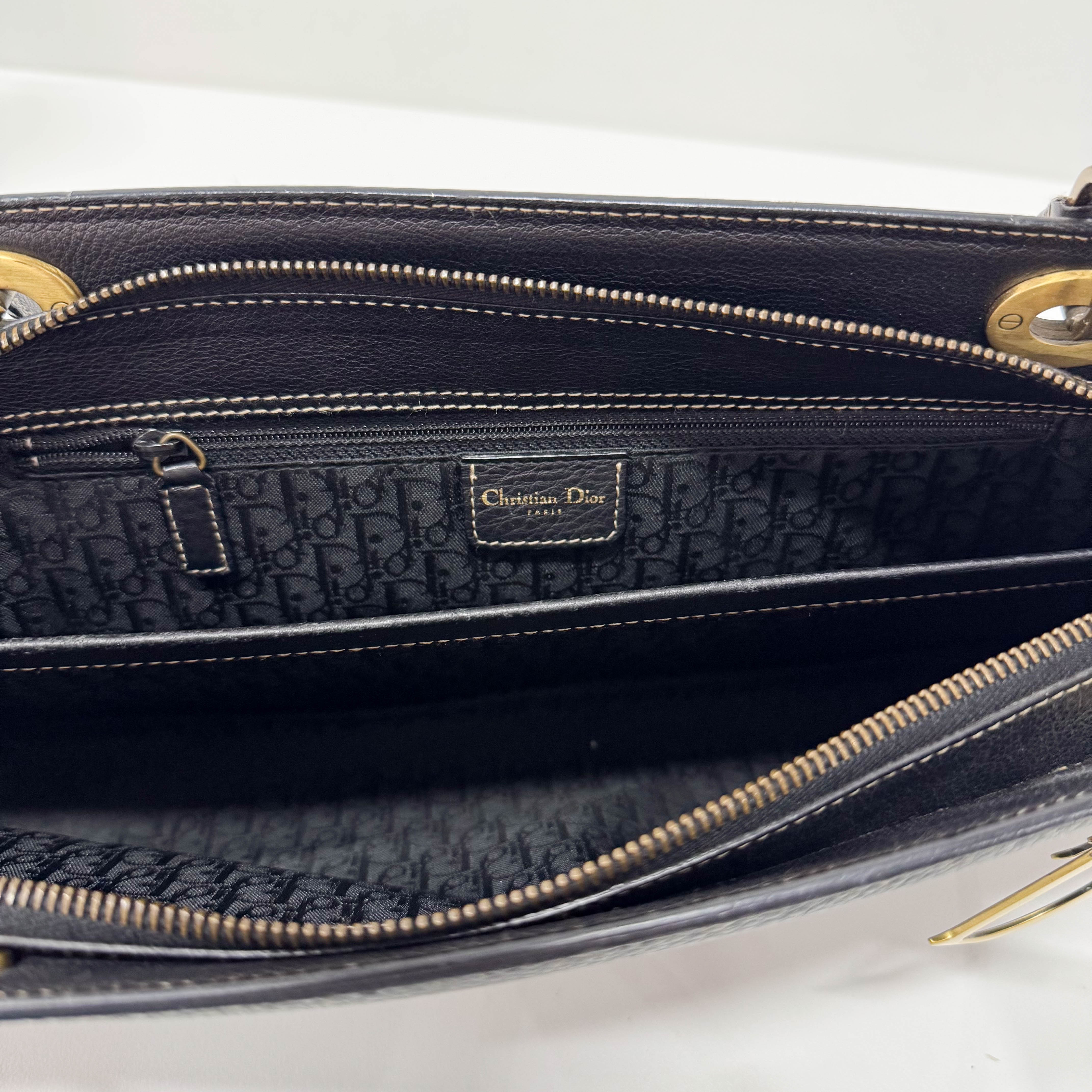 Archive Black Leather Charms Shoulder Bag