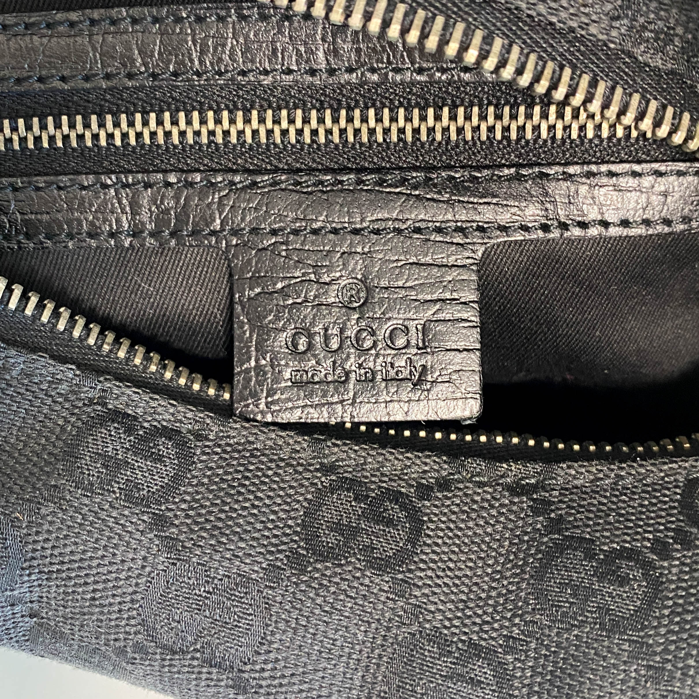 GG Canvas Hobo Black Horsebit Shoulder Bag