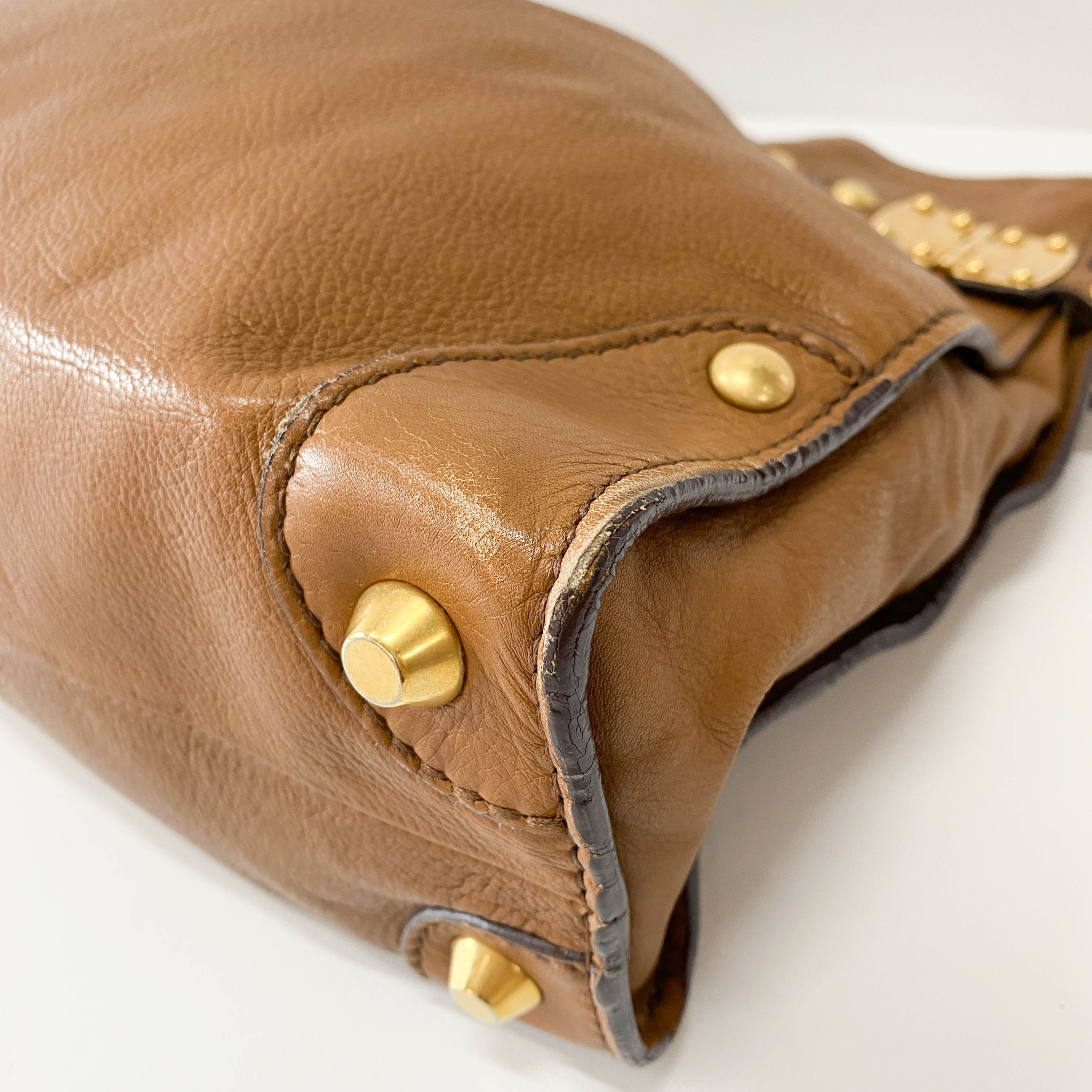 Vintage Brown Leather Shoulder Bag