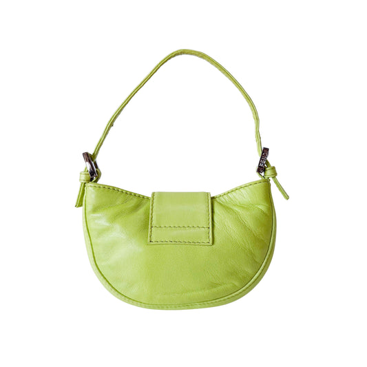 Mini Croissant Green Nappa Leather Bag
