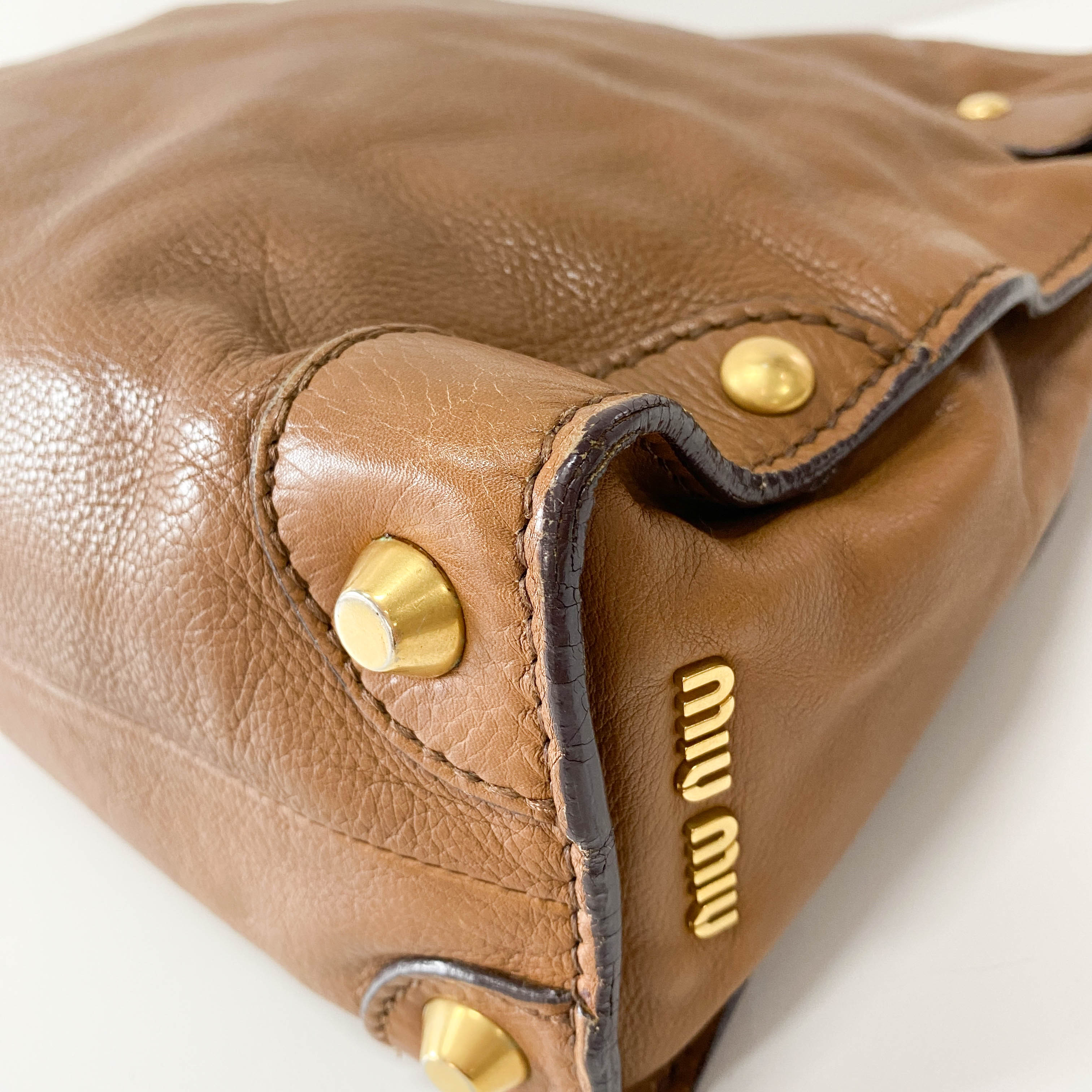 Vintage Brown Leather Shoulder Bag