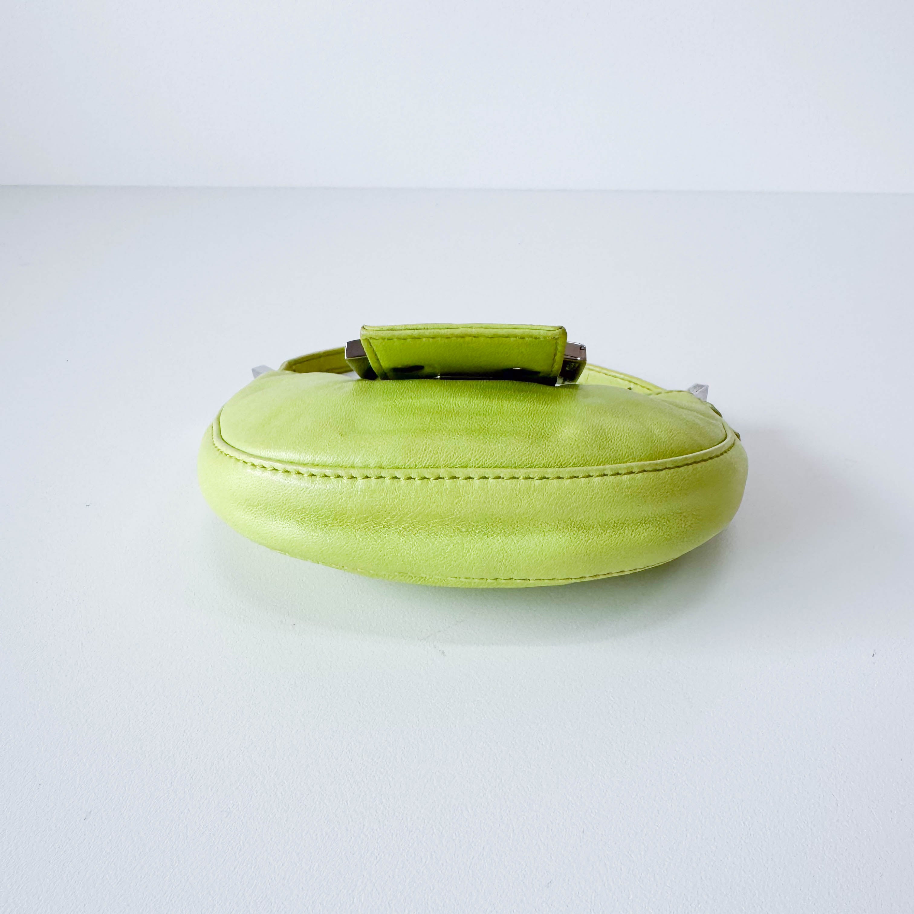 Mini Croissant Green Nappa Leather Bag