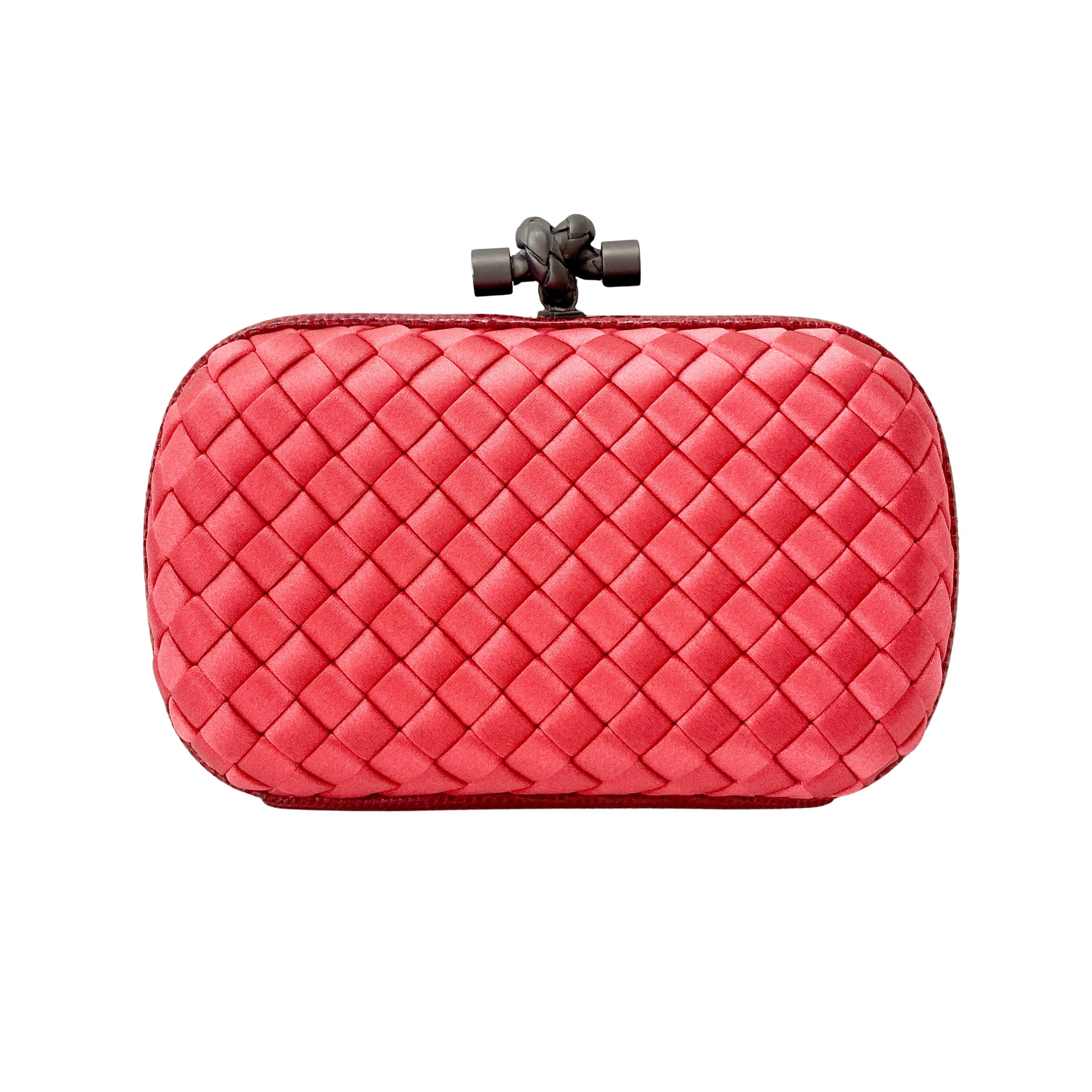 Red Intrecciato Knot Clutch