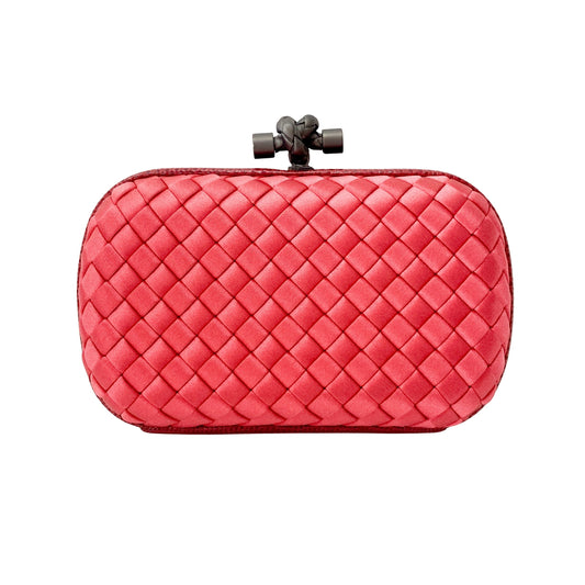 Red Intrecciato Knot Clutch