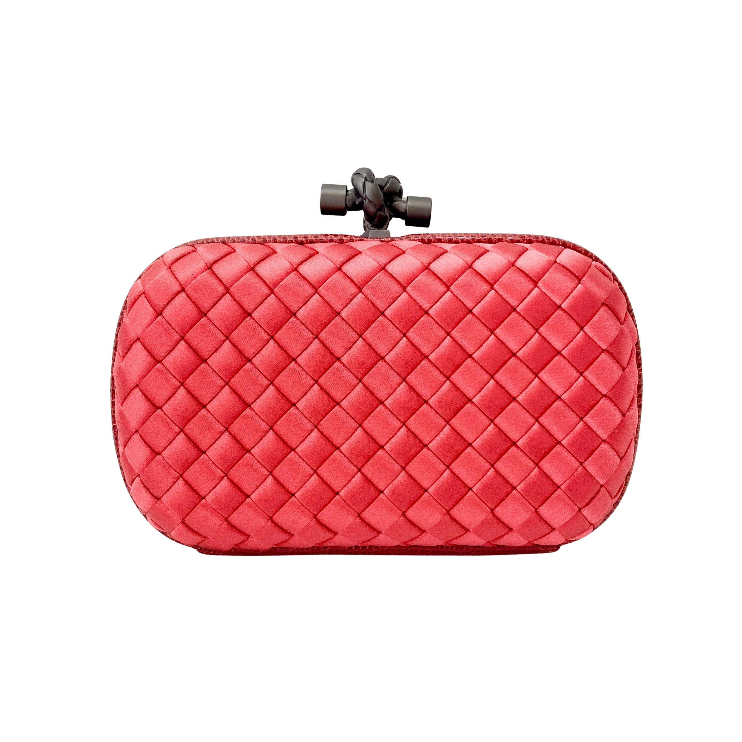 Red Intrecciato Knot Clutch
