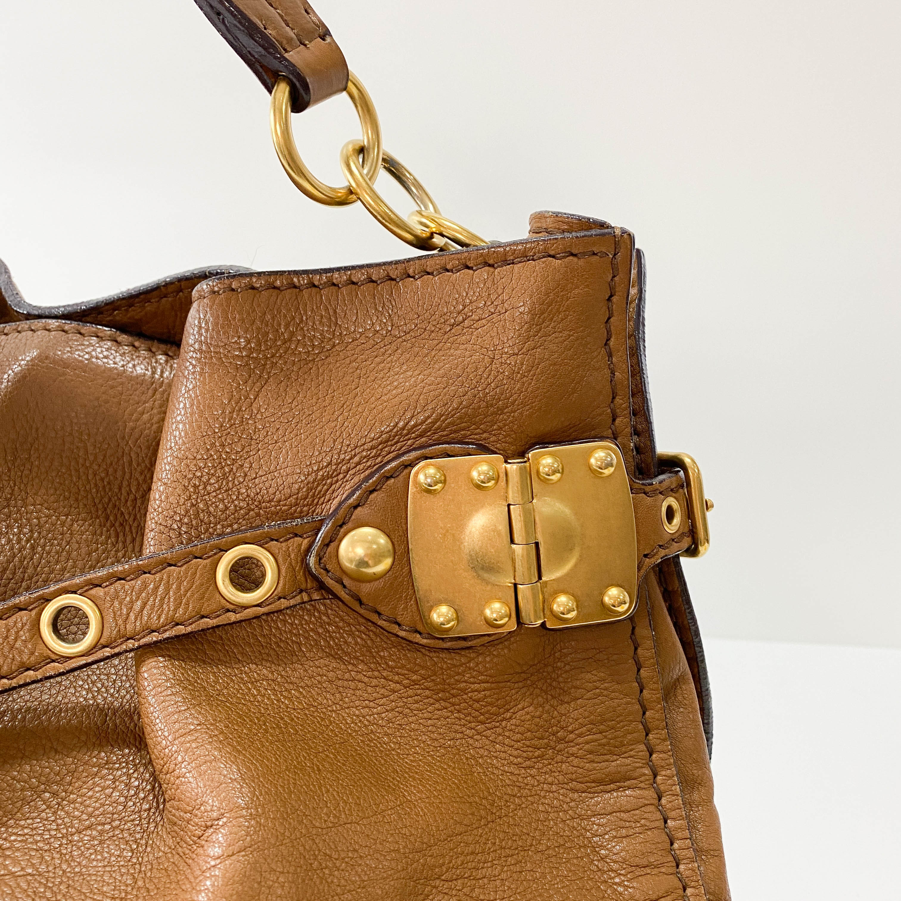 Vintage Brown Leather Shoulder Bag