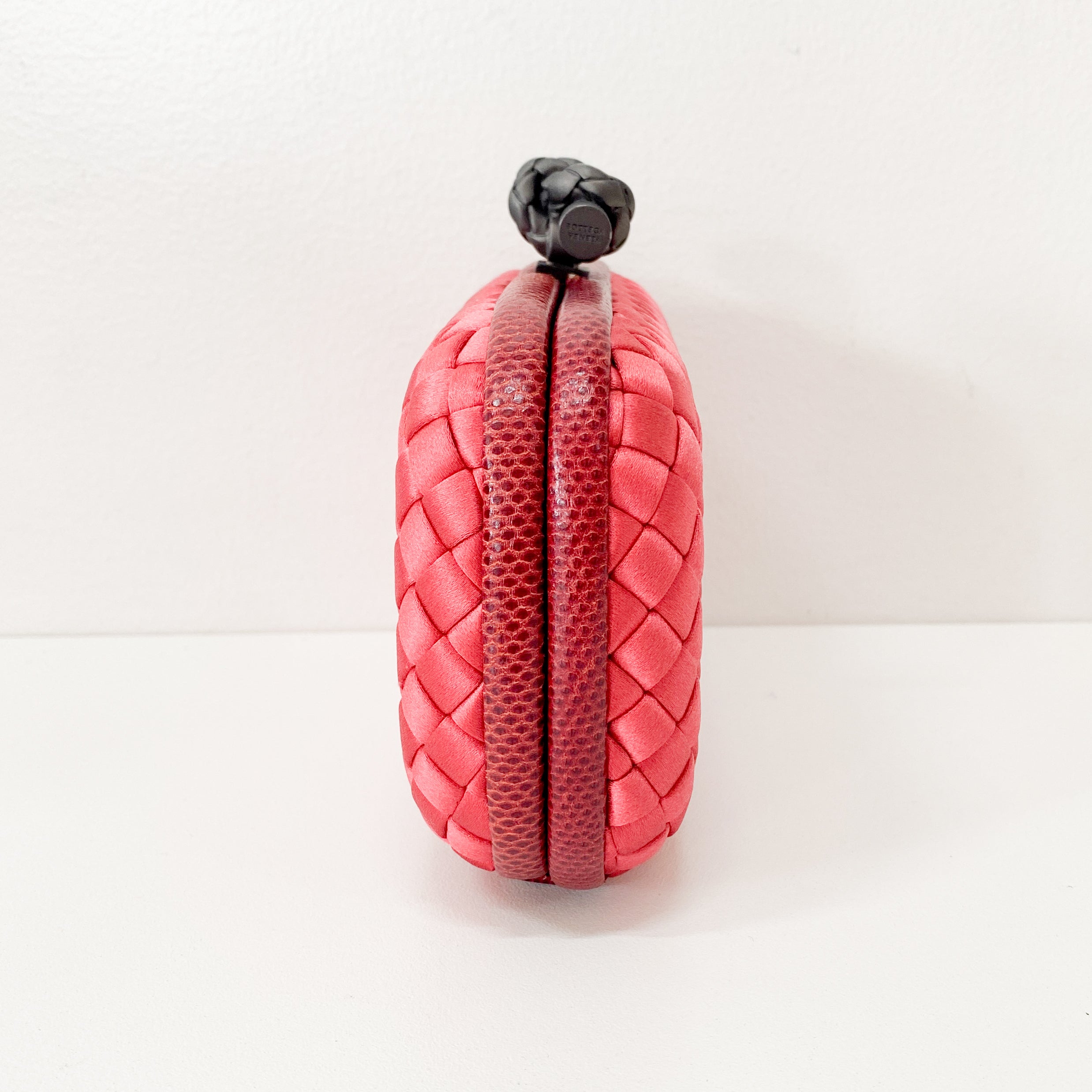 Red Intrecciato Knot Clutch