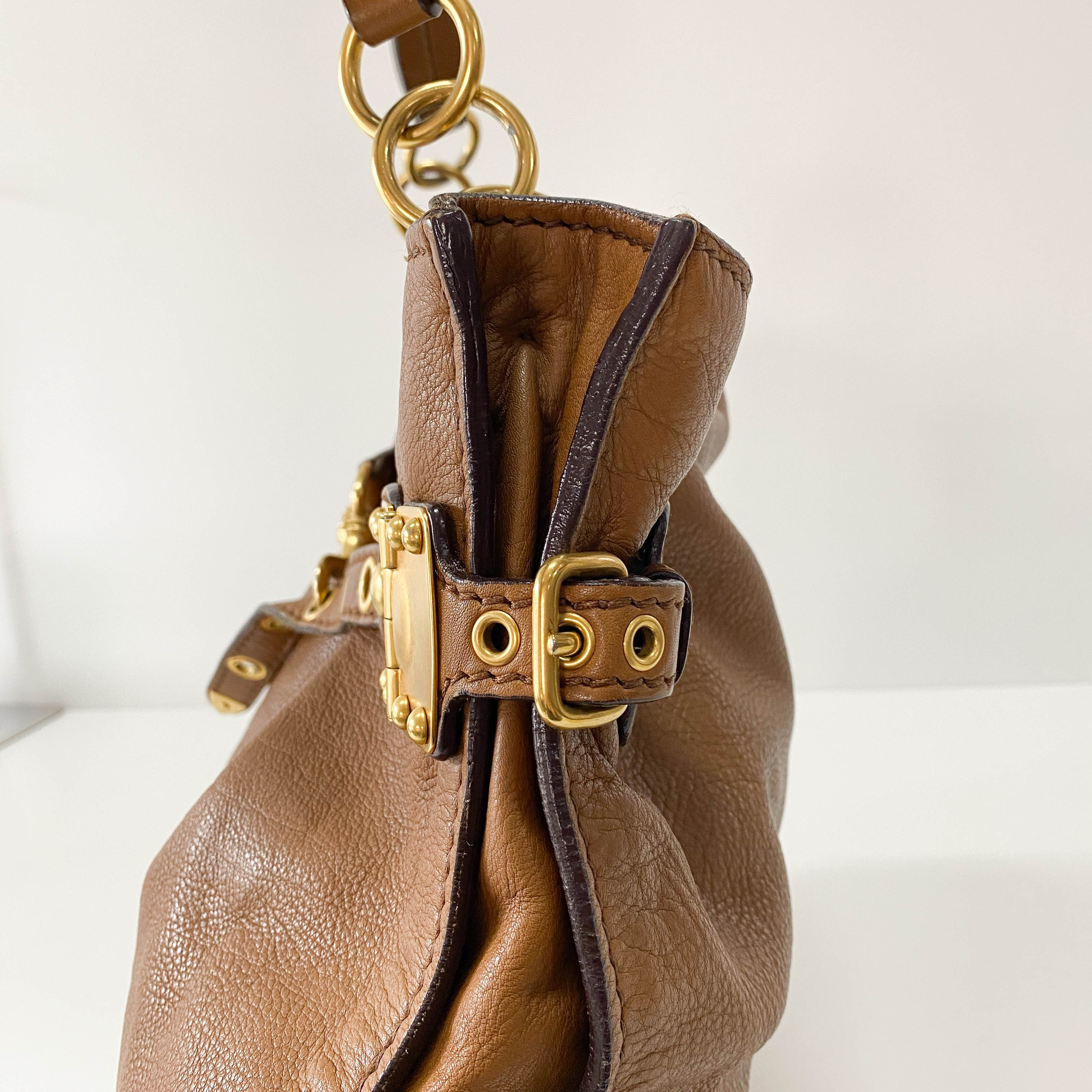 Vintage Brown Leather Shoulder Bag