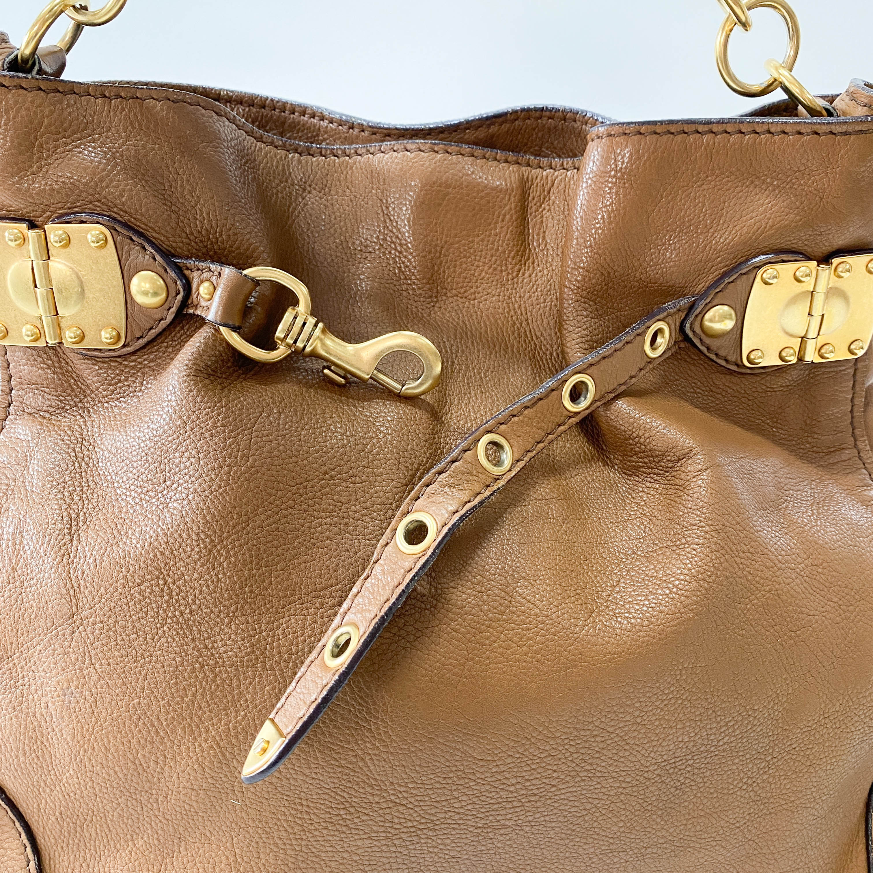 Vintage Brown Leather Shoulder Bag