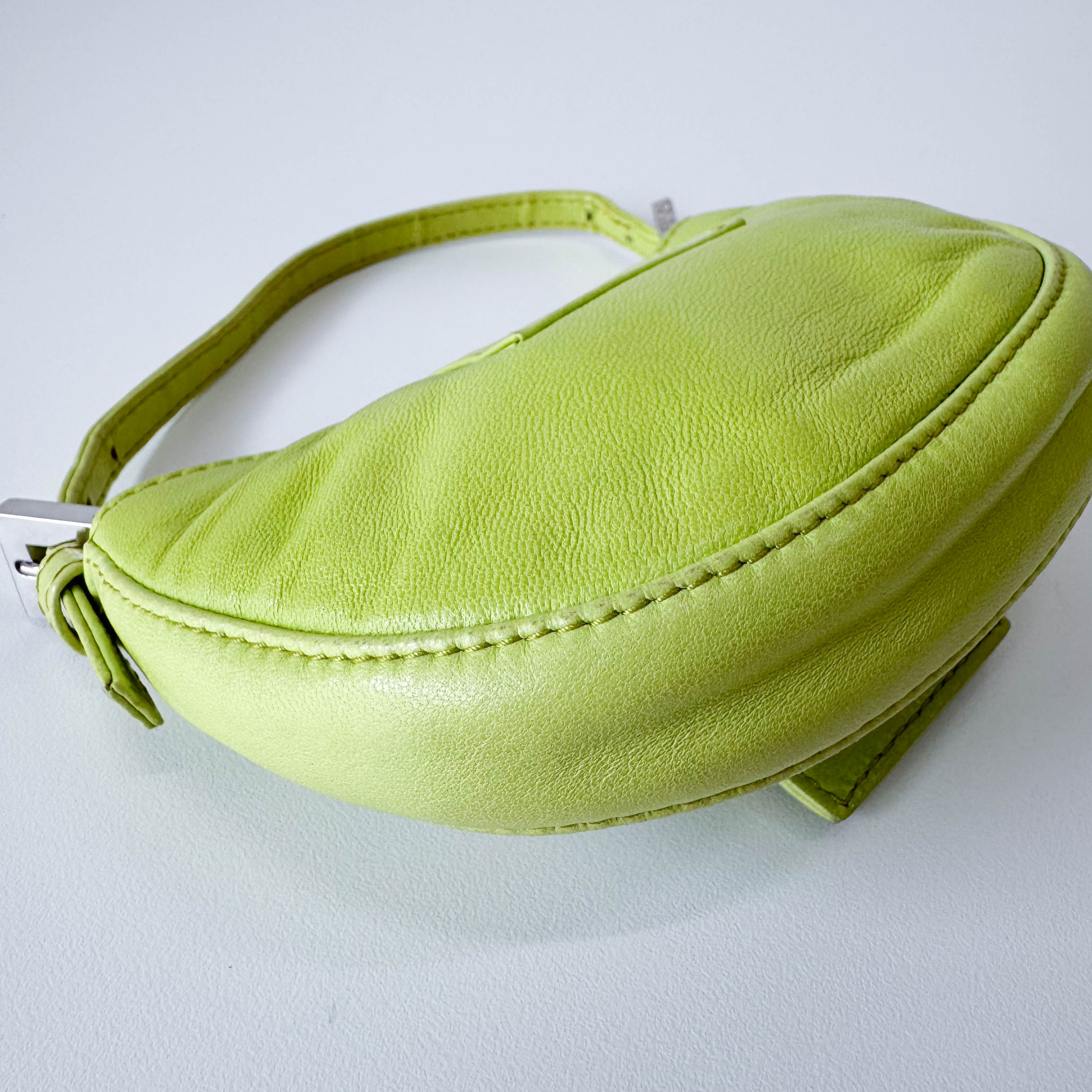 Mini Croissant Green Nappa Leather Bag
