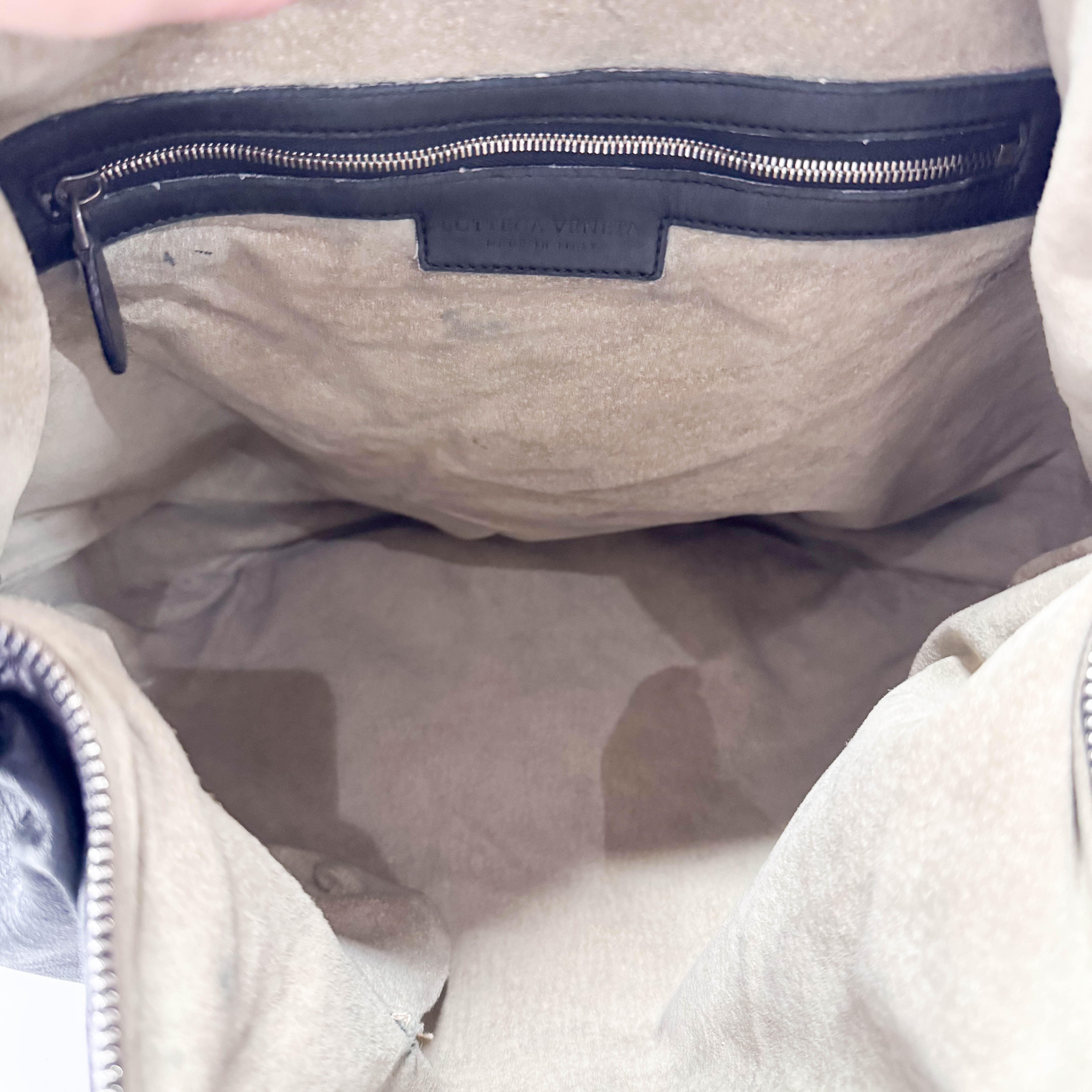 Black Leather Croc Tote Bag