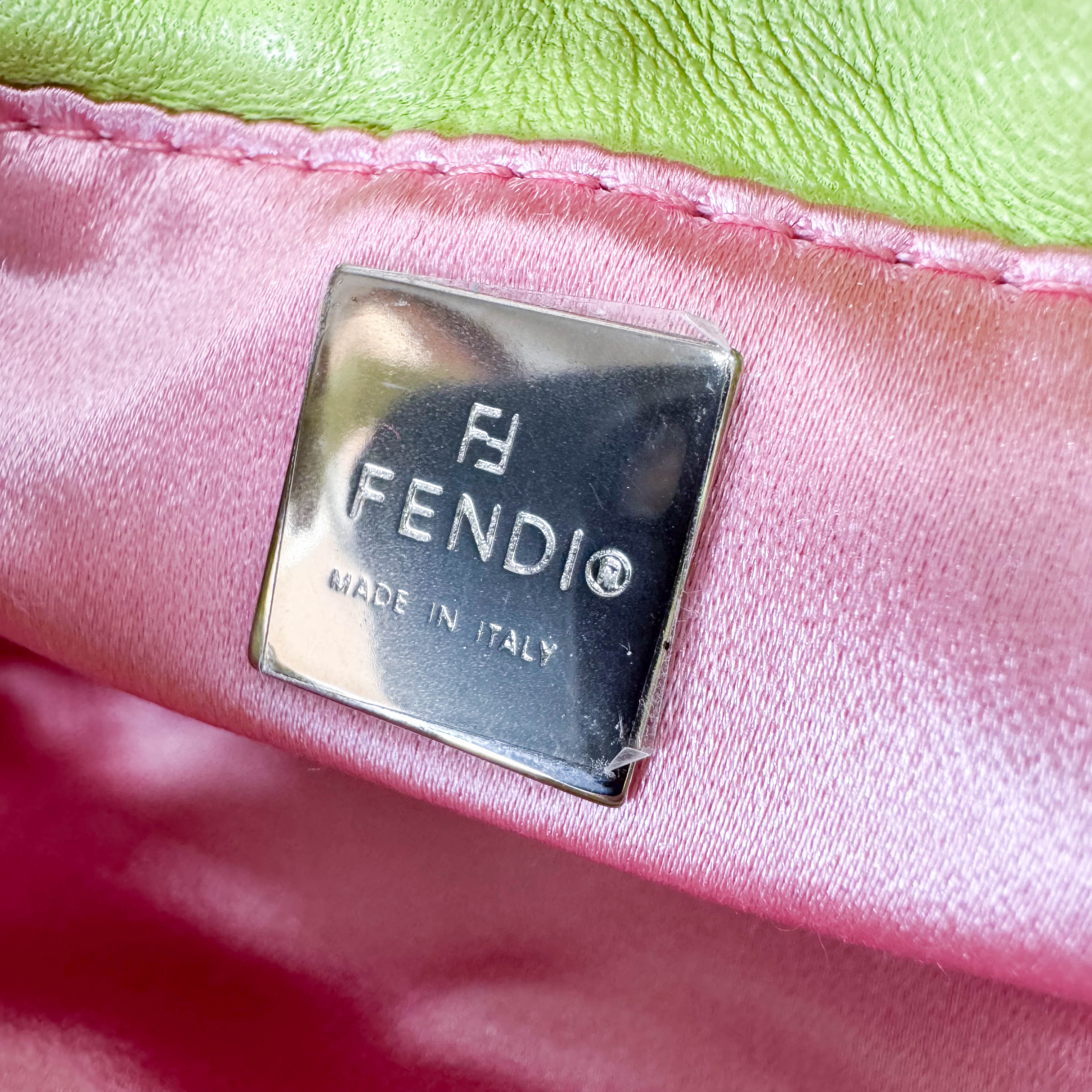 Mini Croissant Green Nappa Leather Bag