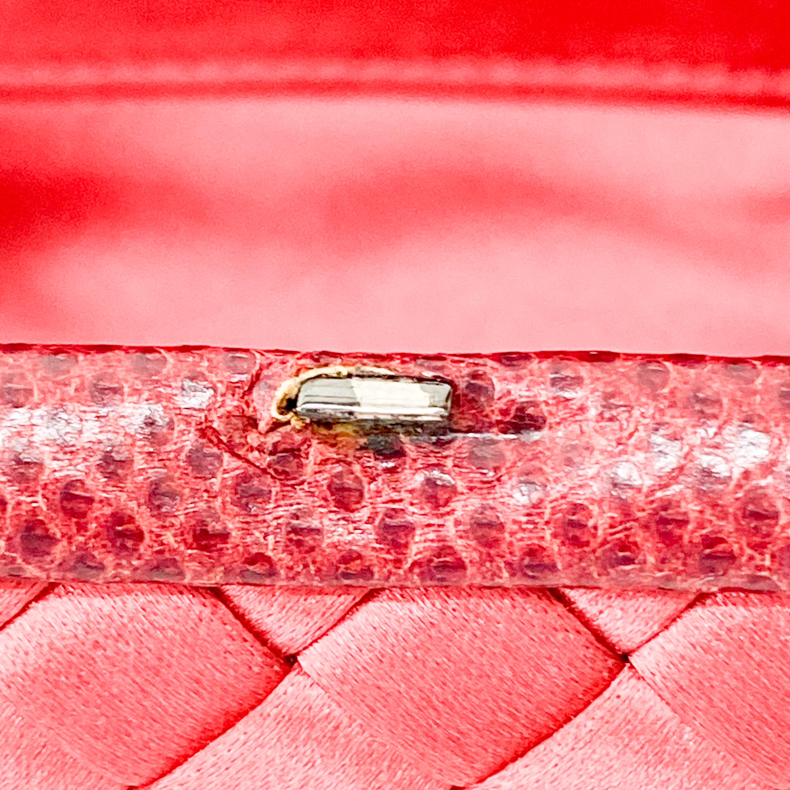 Red Intrecciato Knot Clutch