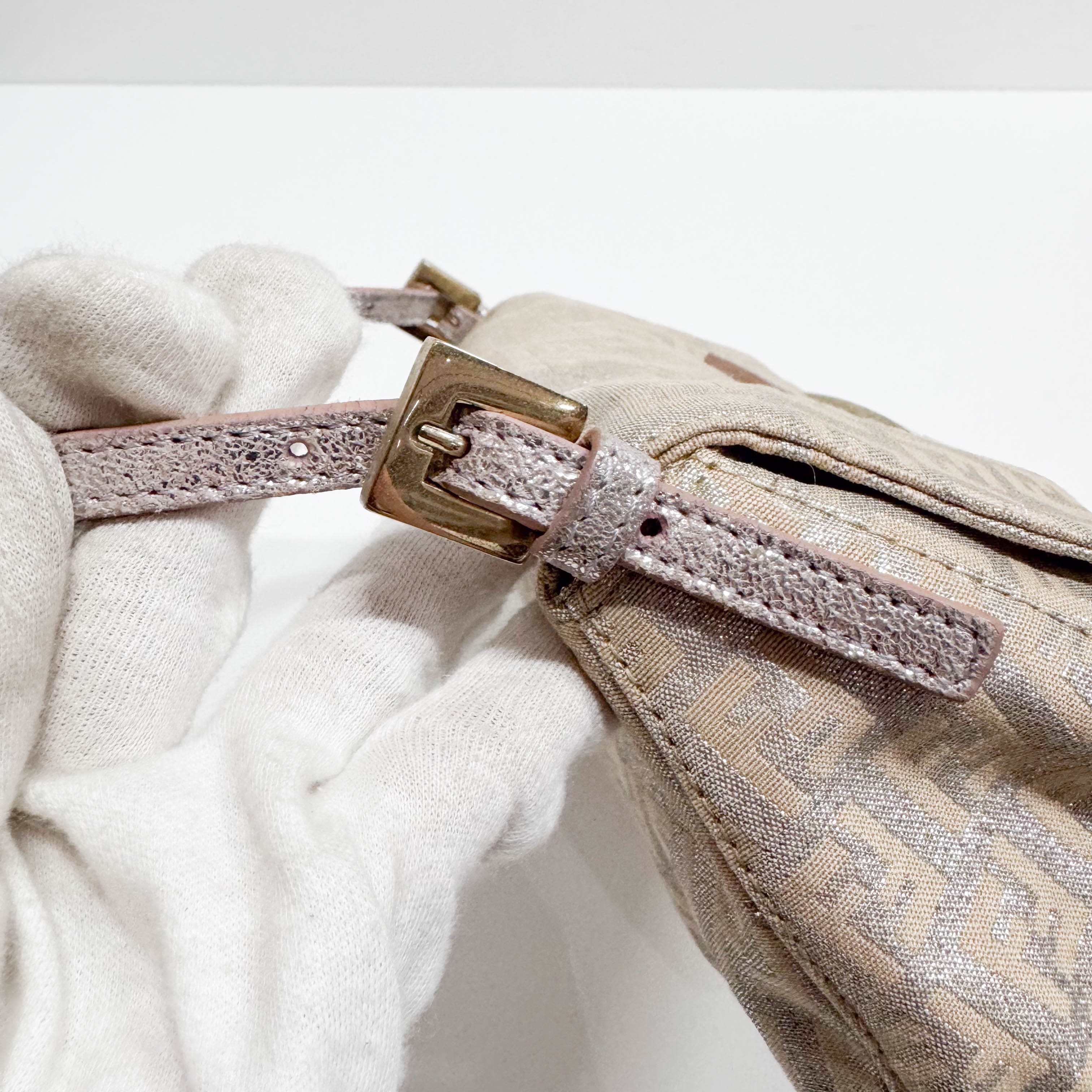 Zucchino Mini Mamma Baguette Pink Canvas Shoulder Bag