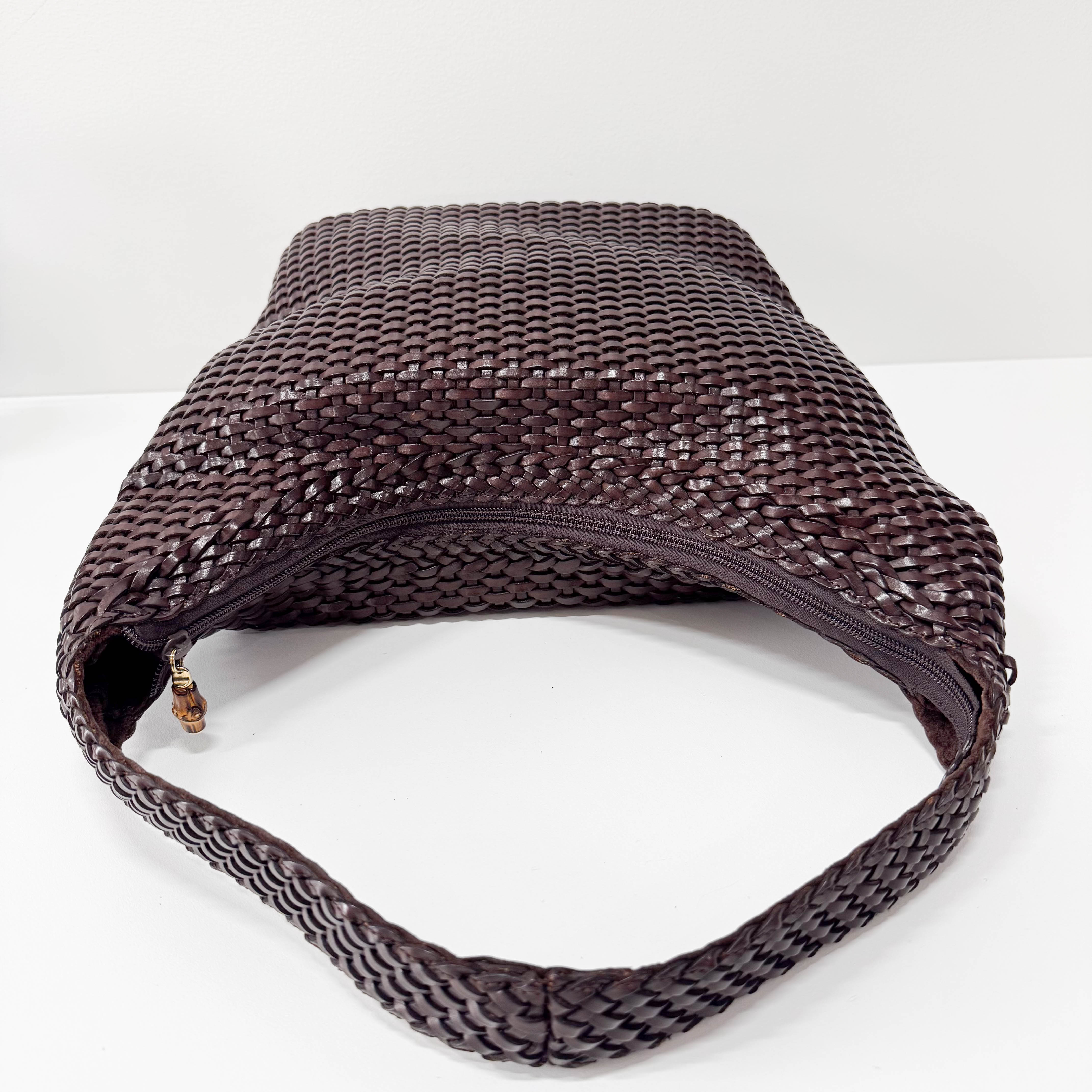 Bamboo Brown Leather Tote Bag