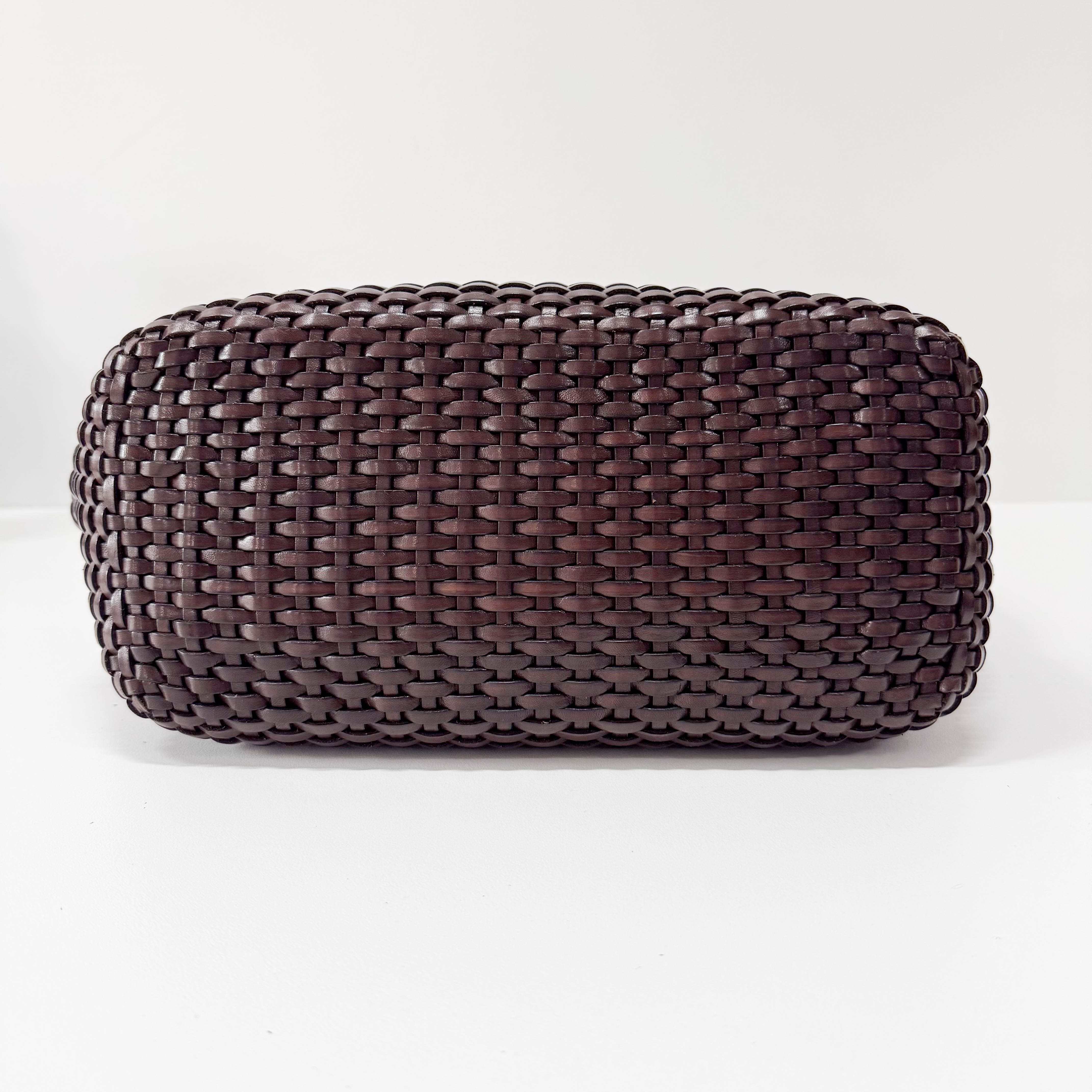 Bamboo Brown Leather Tote Bag