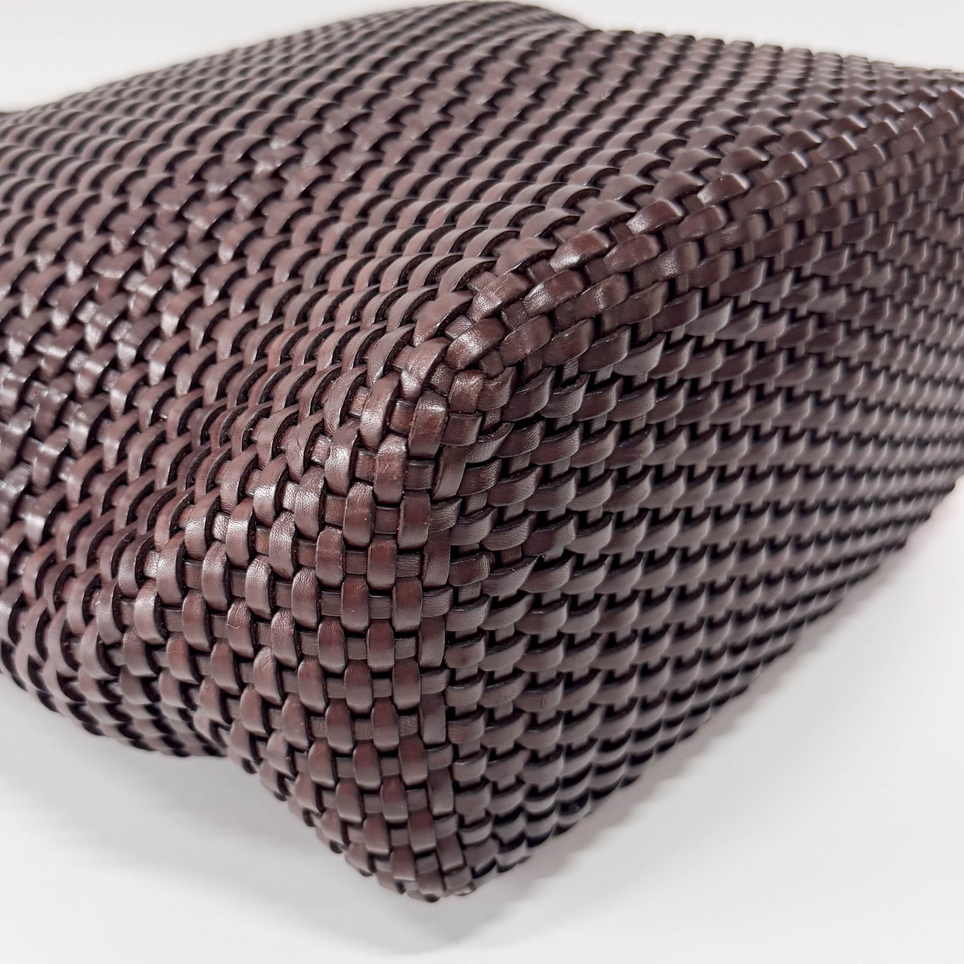 Bamboo Brown Leather Tote Bag