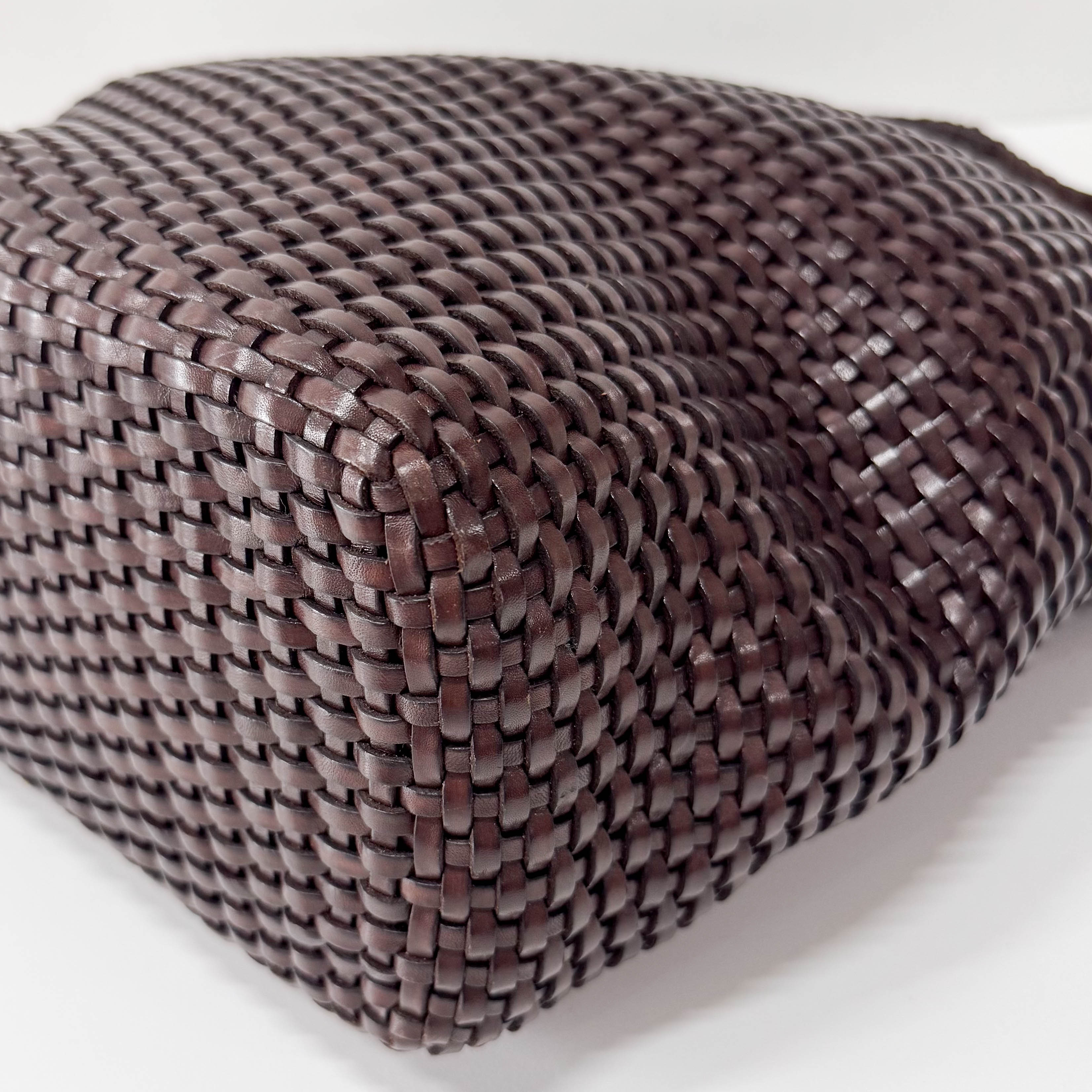 Bamboo Brown Leather Tote Bag