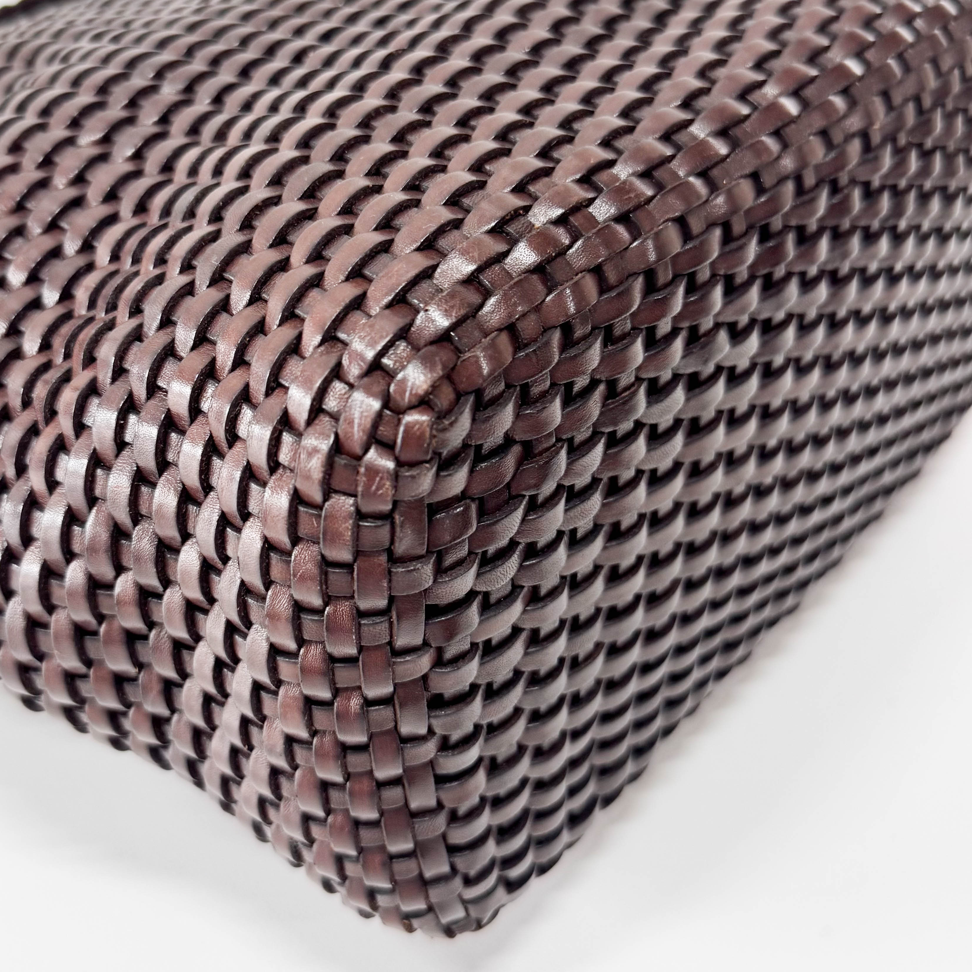 Bamboo Brown Leather Tote Bag