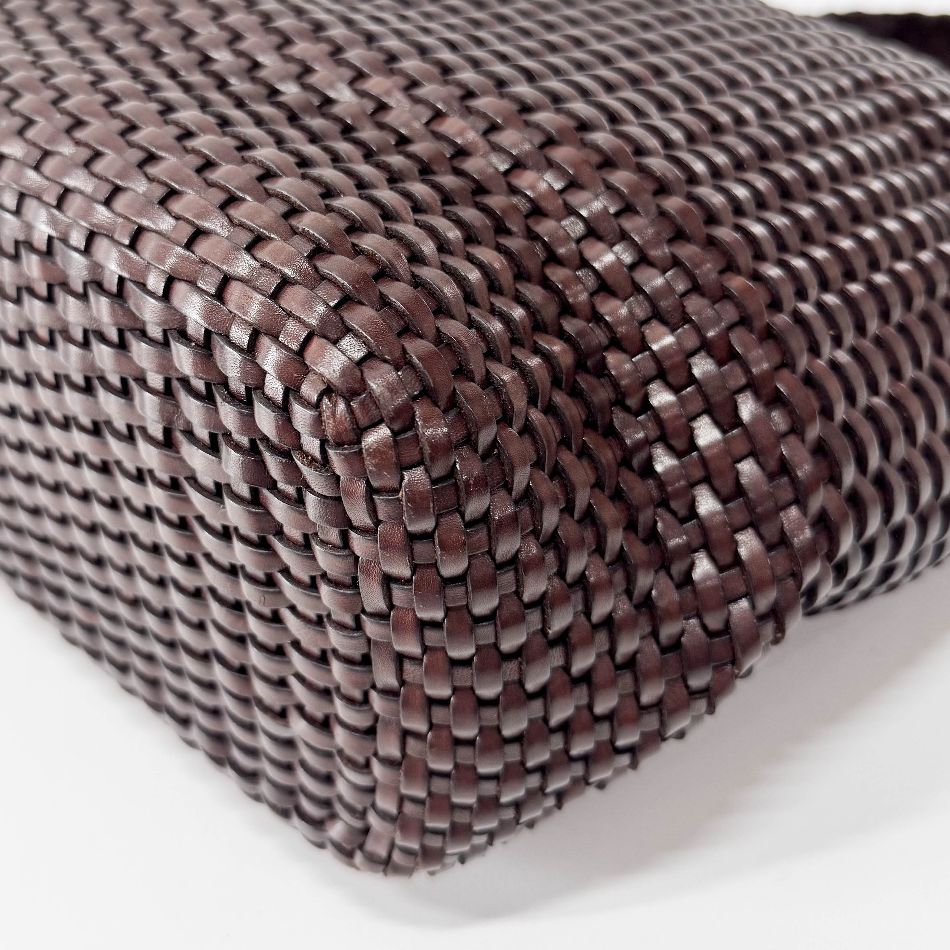 Bamboo Brown Leather Tote Bag