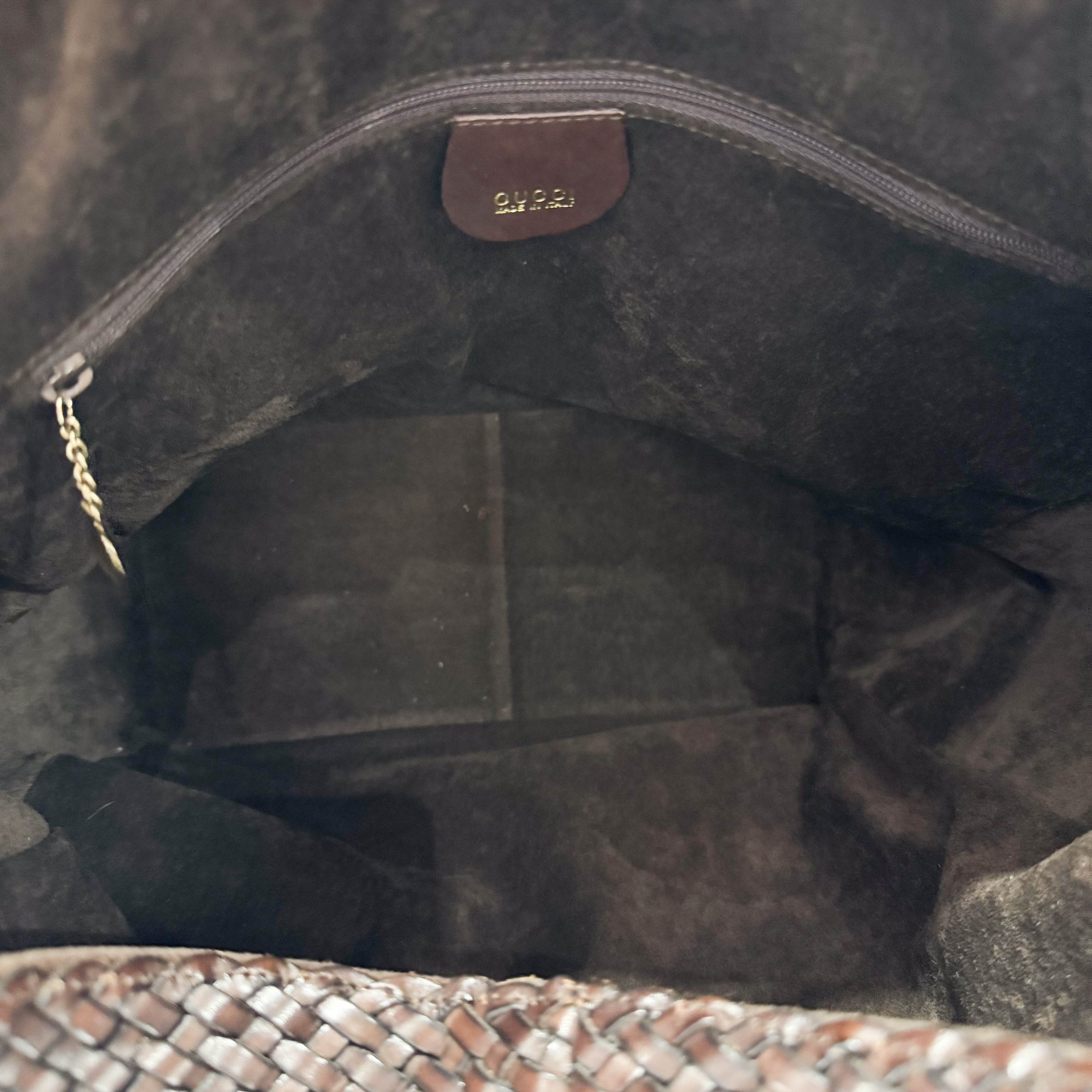 Bamboo Brown Leather Tote Bag