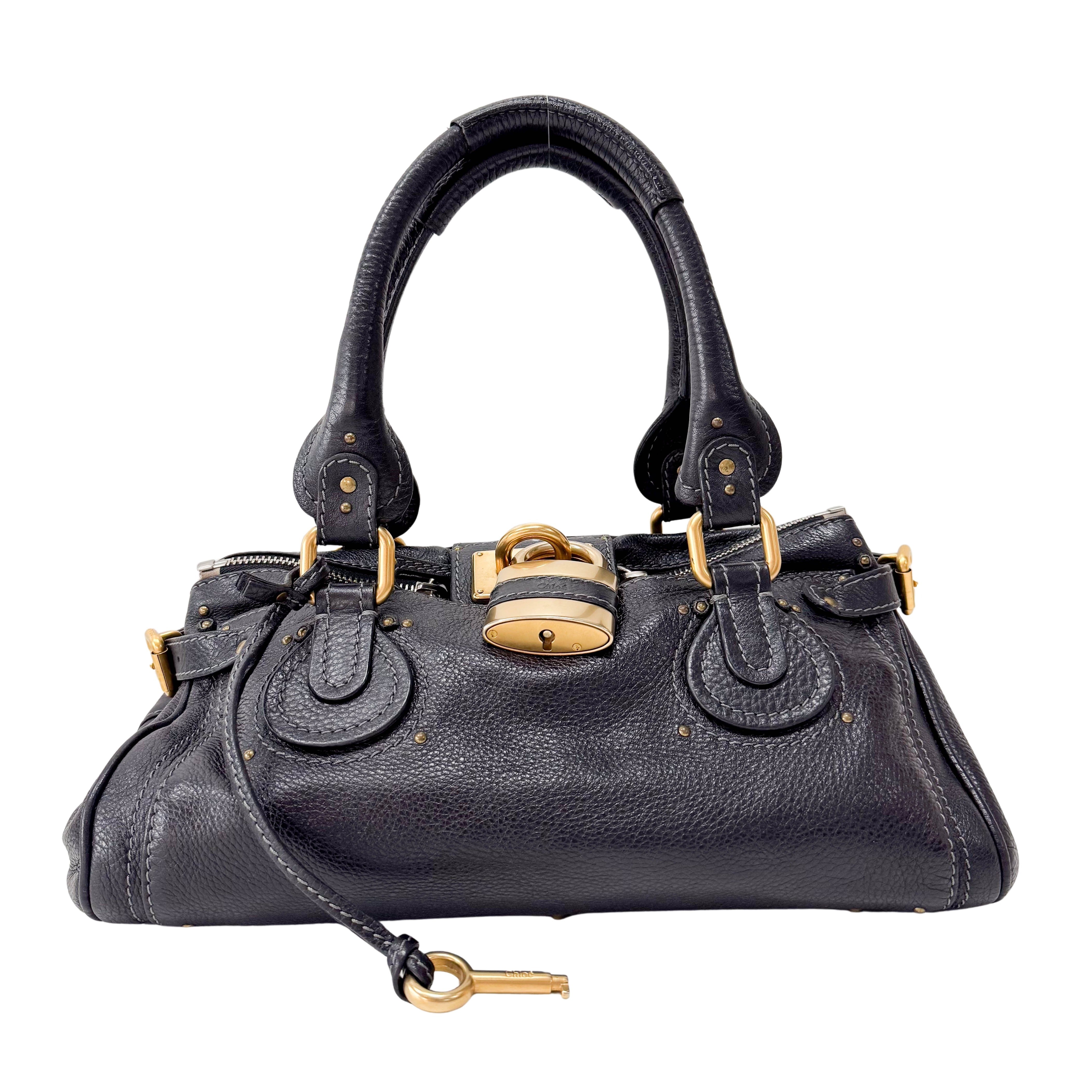 Paddington Black Leather Shoulder Bag
