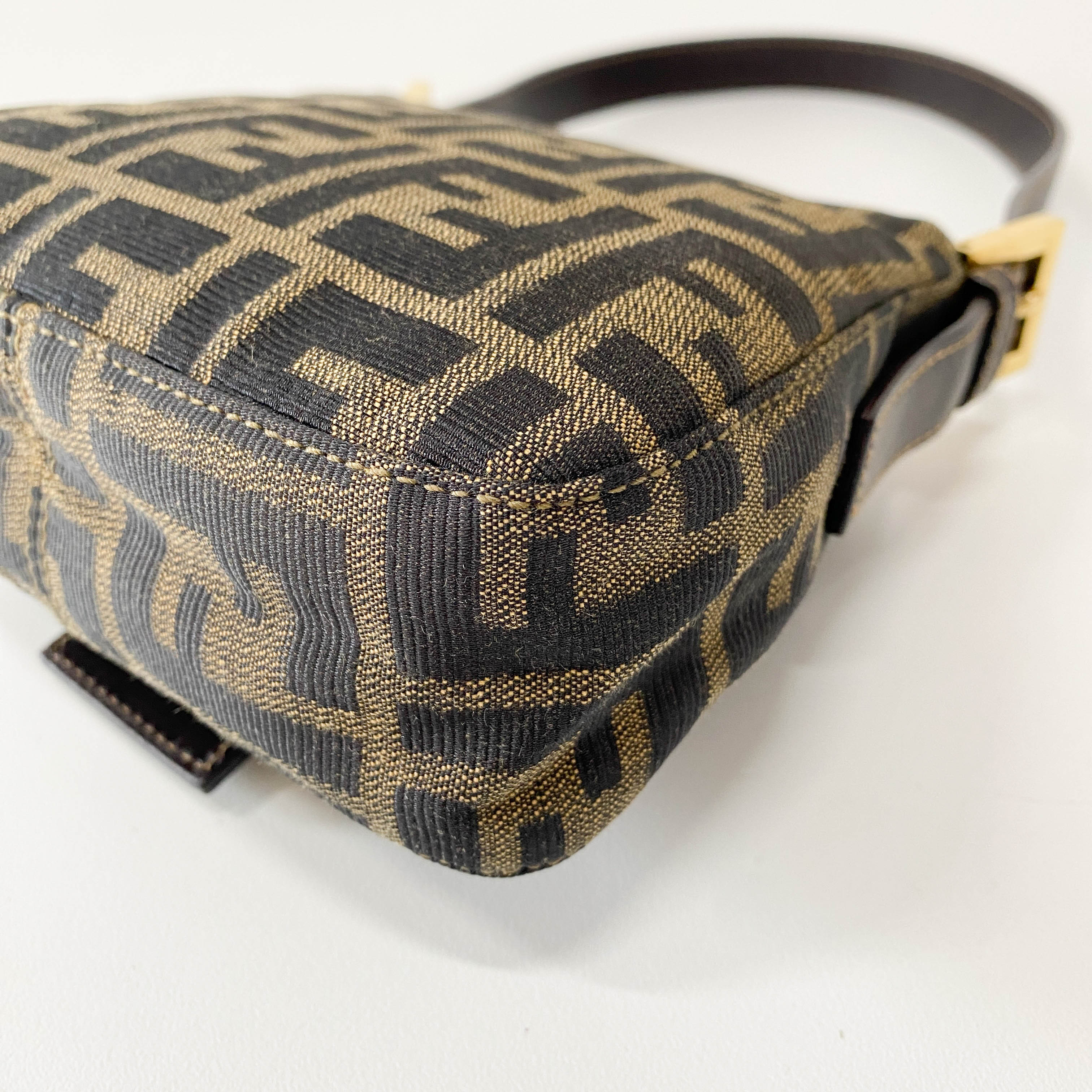 Mini Zucca Brown Canvas Shoulder Bag