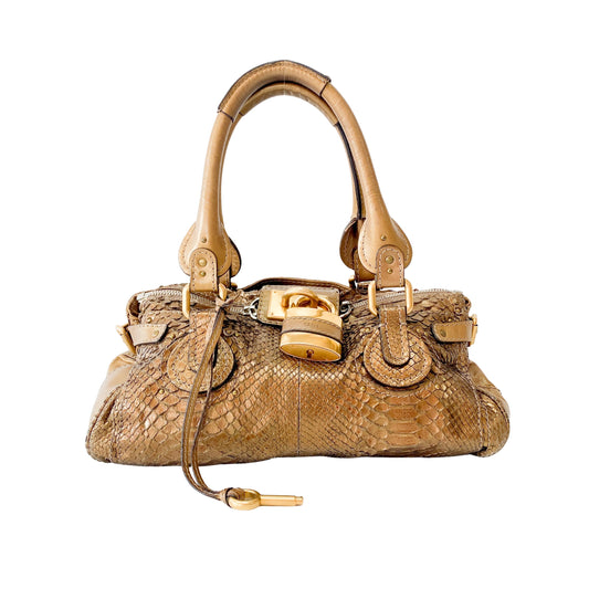 Limited Edition 2008 Paddington Gold Python Leather Shoulder Bag