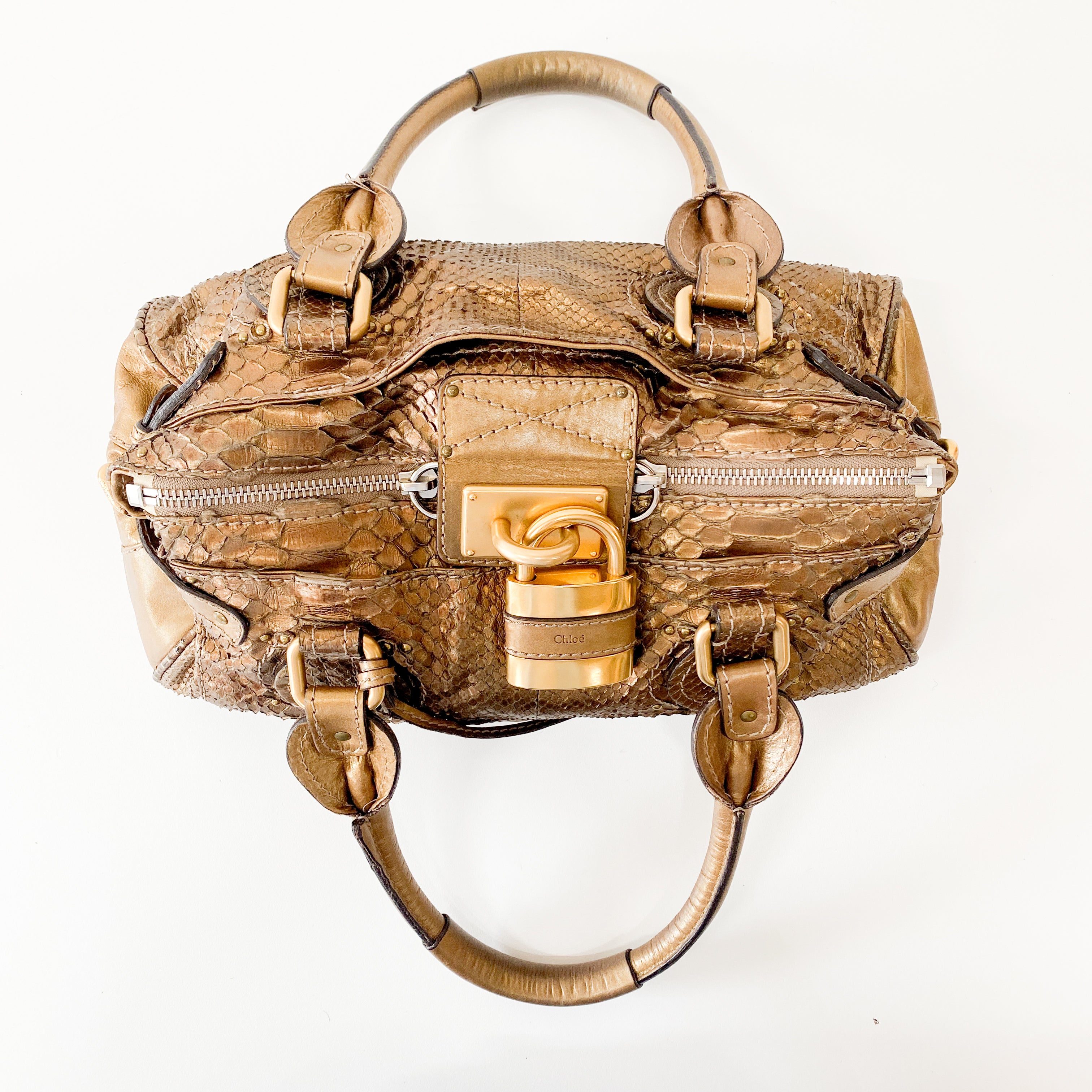 Limited Edition 2008 Paddington Gold Python Leather Shoulder Bag