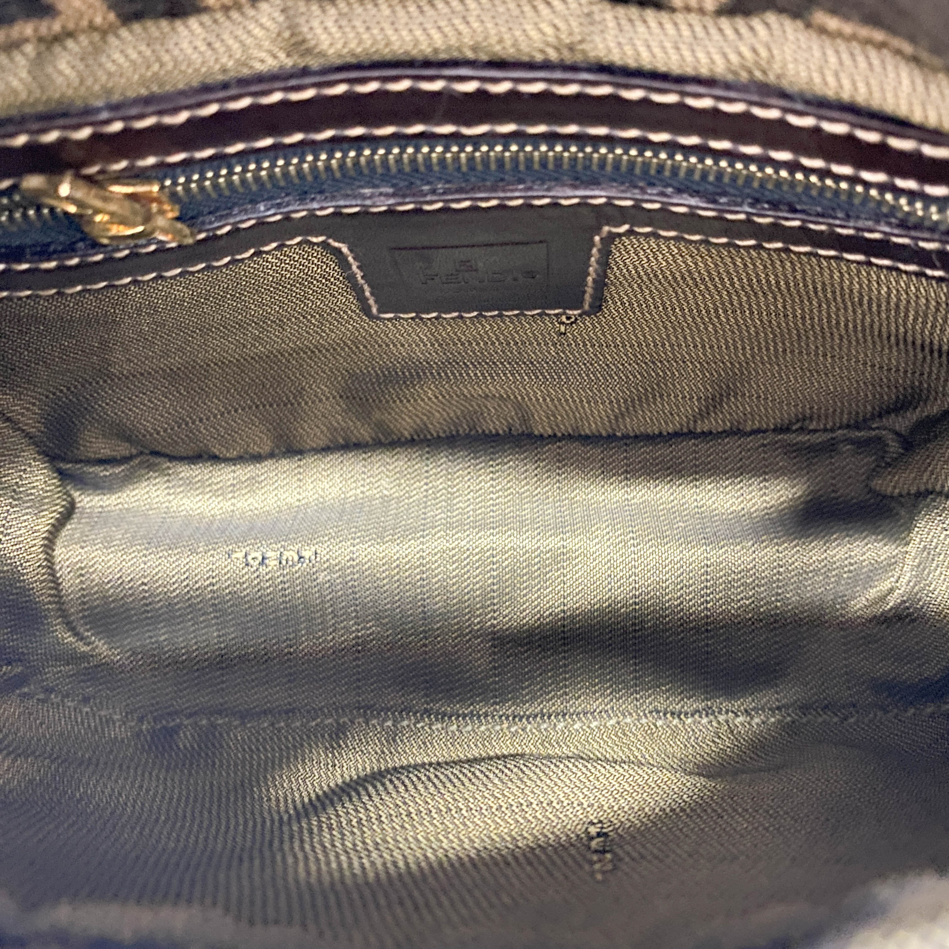 Mini Zucca Brown Canvas Shoulder Bag