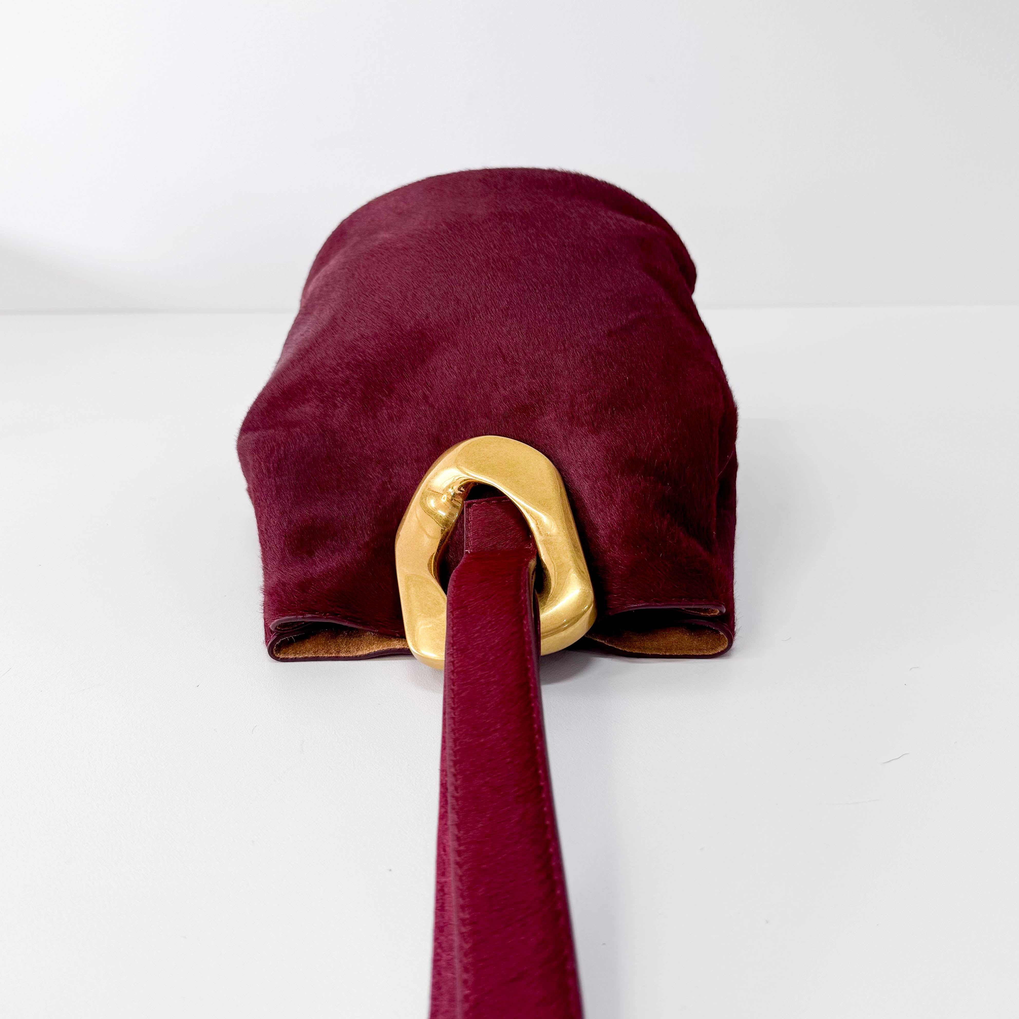 Drop Bucket Bag in Pony Hair with Metal Buckle Bag