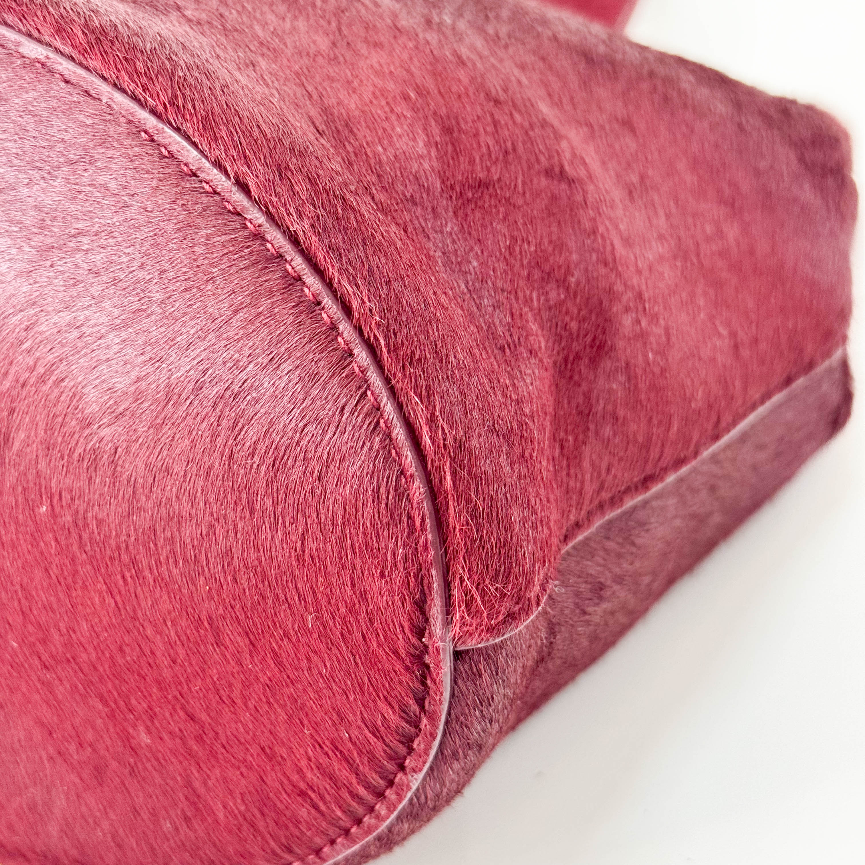 Drop Bucket Bag in Pony Hair with Metal Buckle Bag