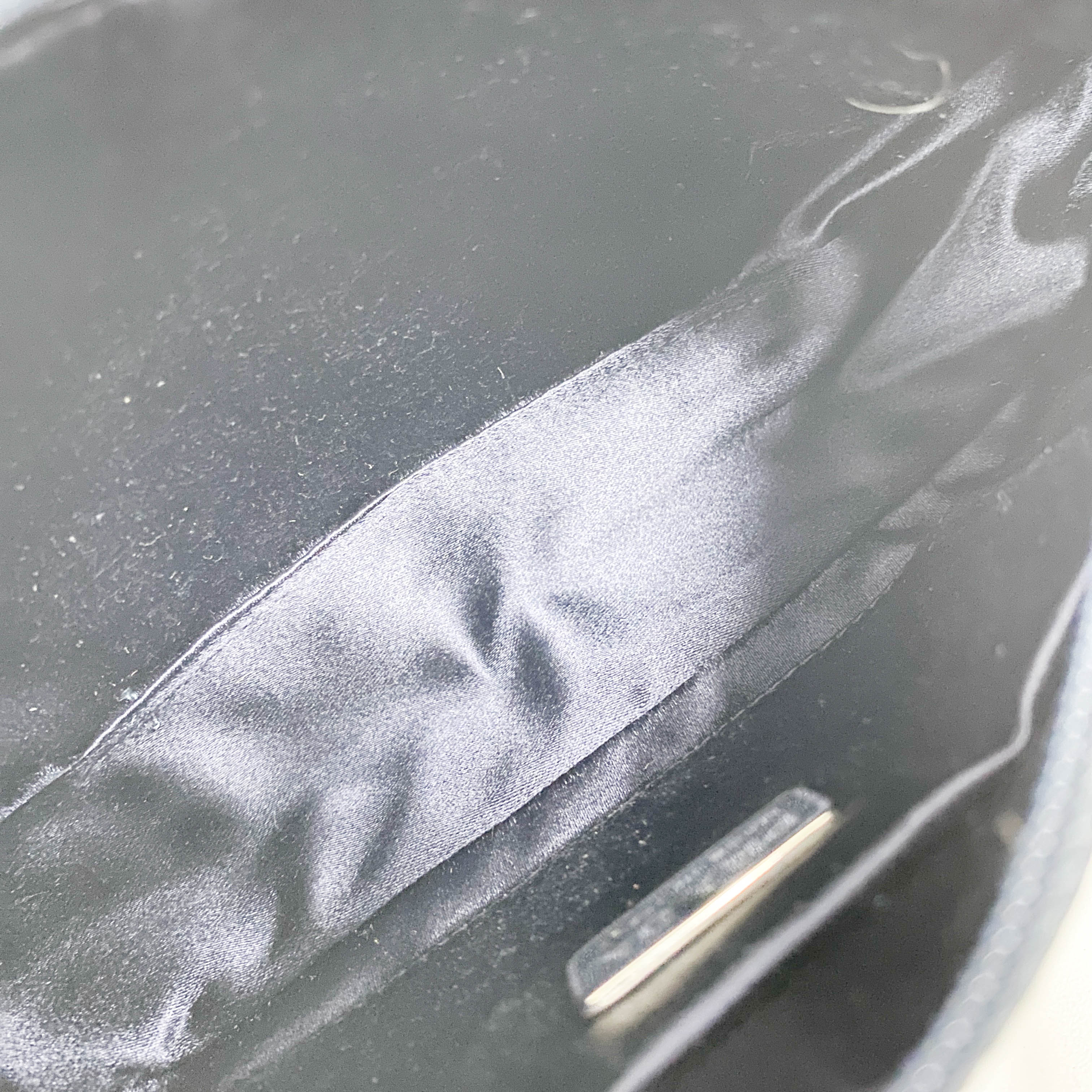 Mini Navy Satin Shoulder Accessory Bag