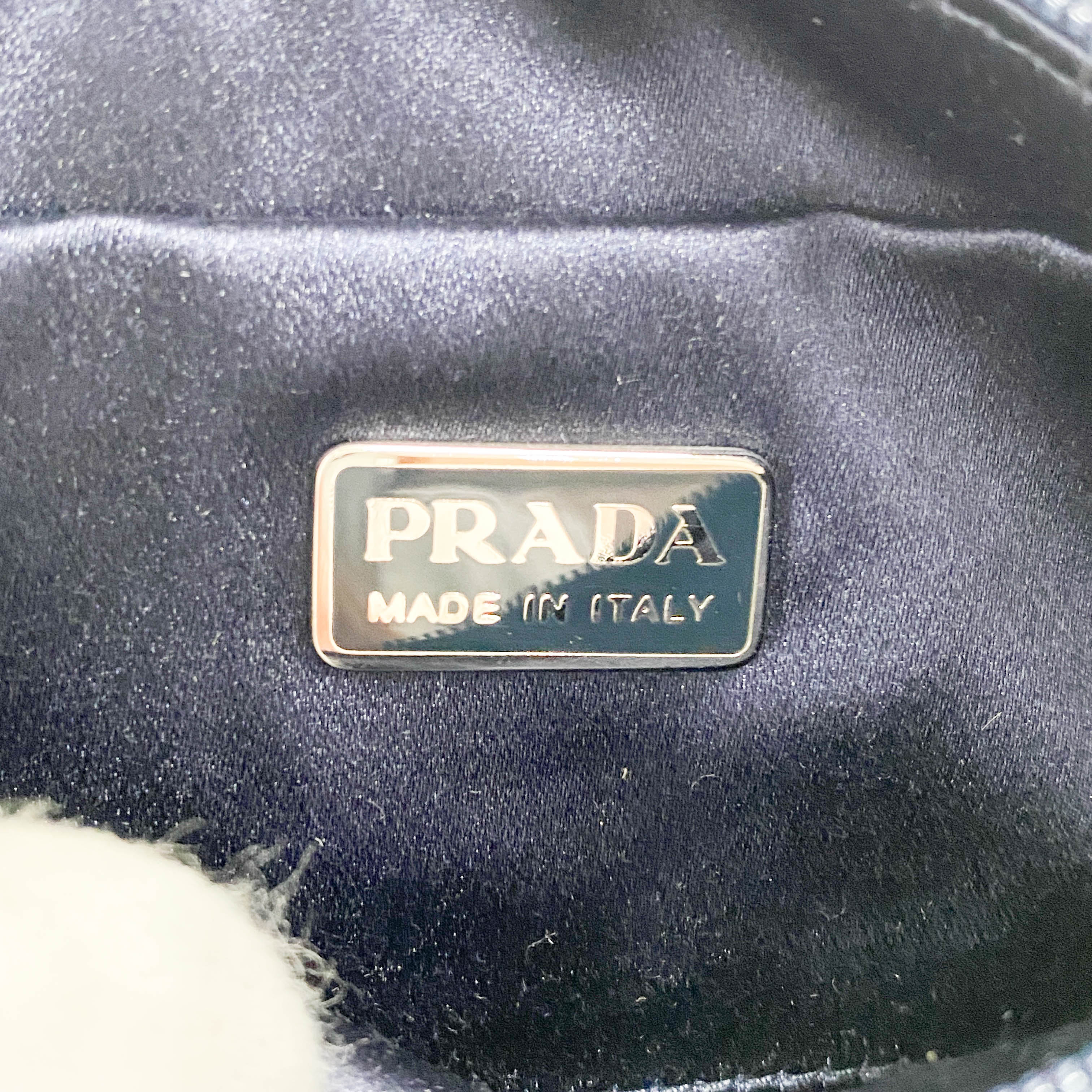 Mini Navy Satin Shoulder Accessory Bag