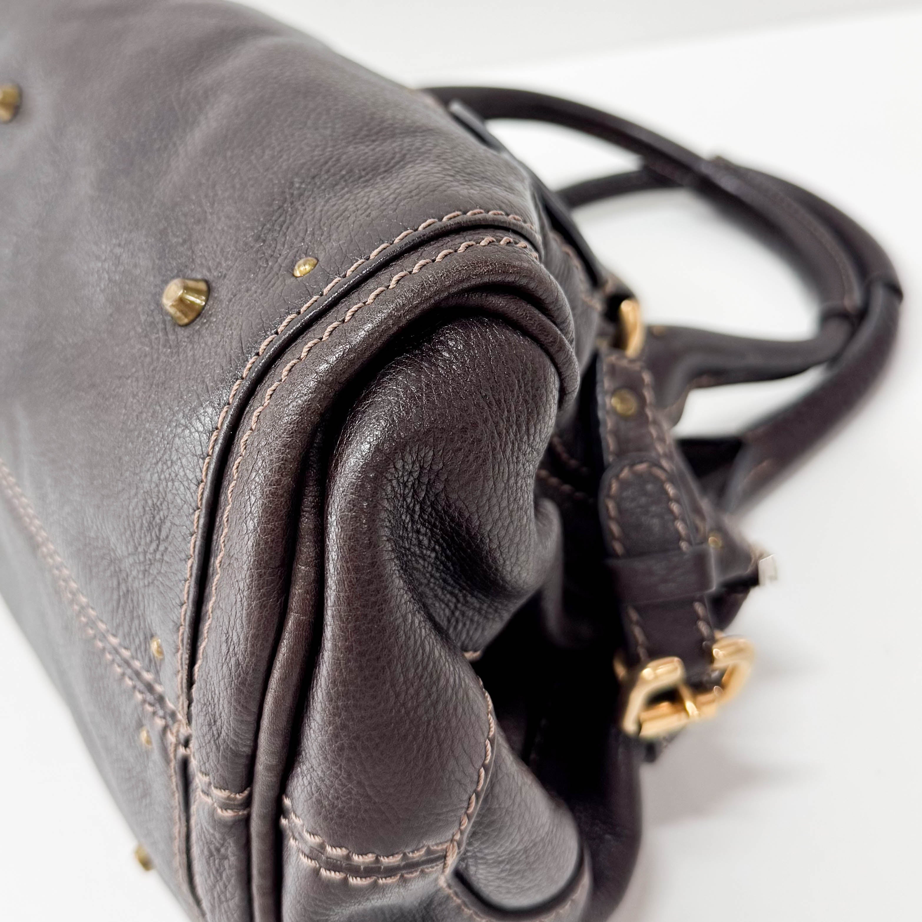 Paddington Dark Brown Leather Shoulder Bag