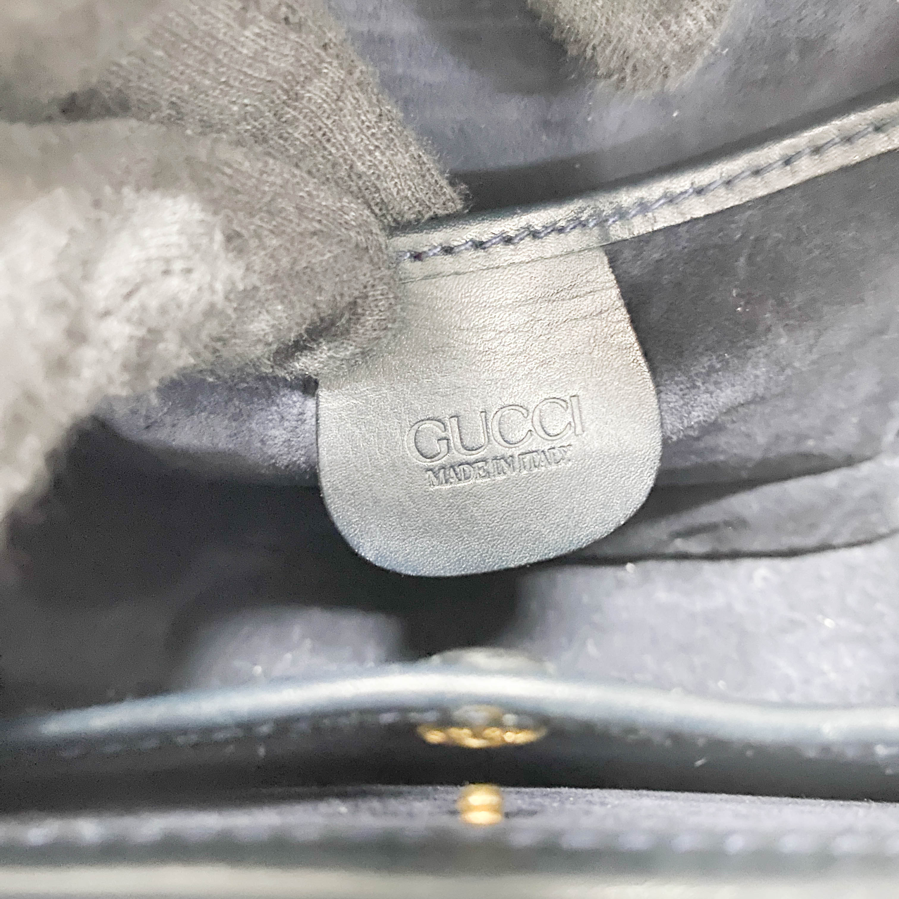 Lady Lock Navy Suede Shoulder Bag