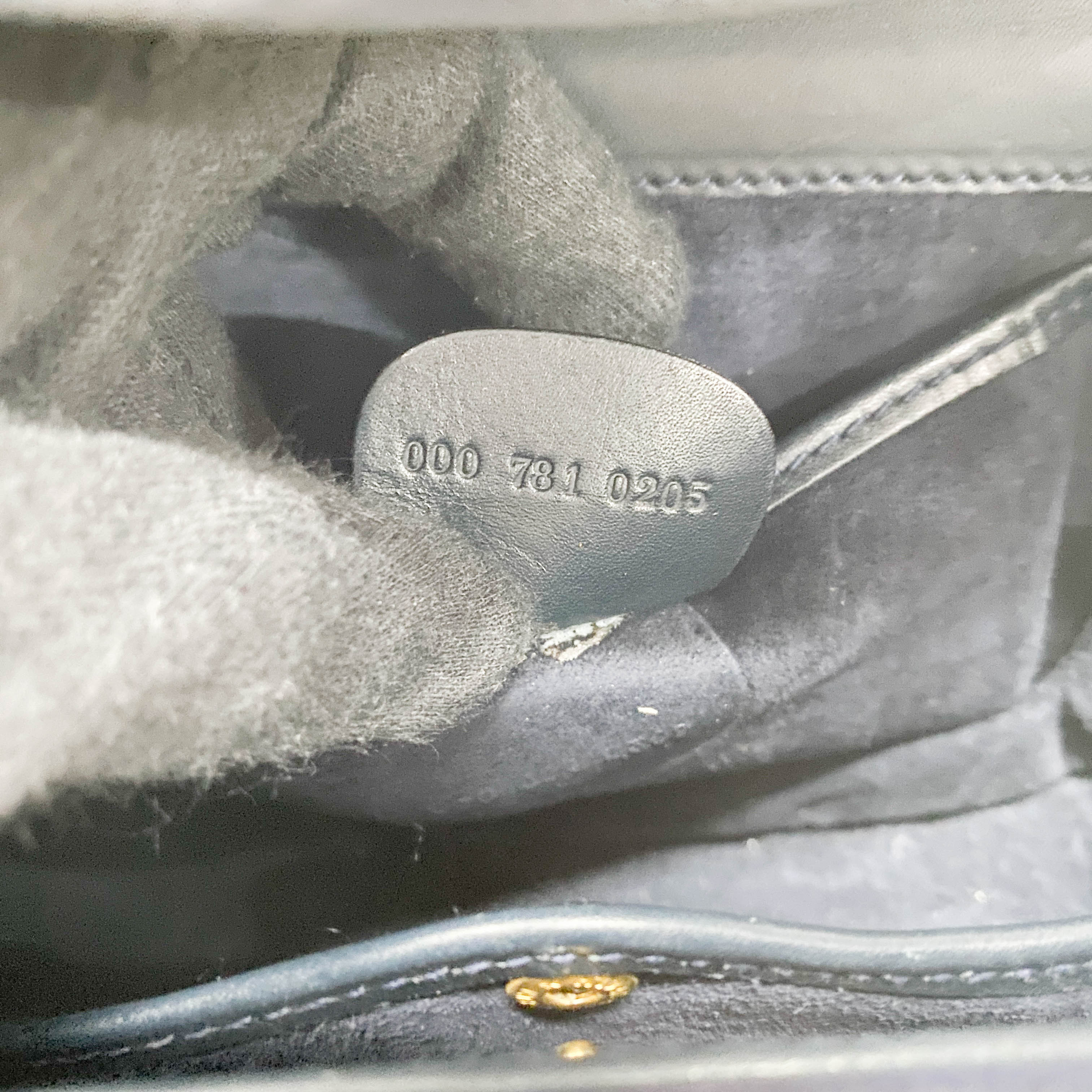 Lady Lock Navy Suede Shoulder Bag