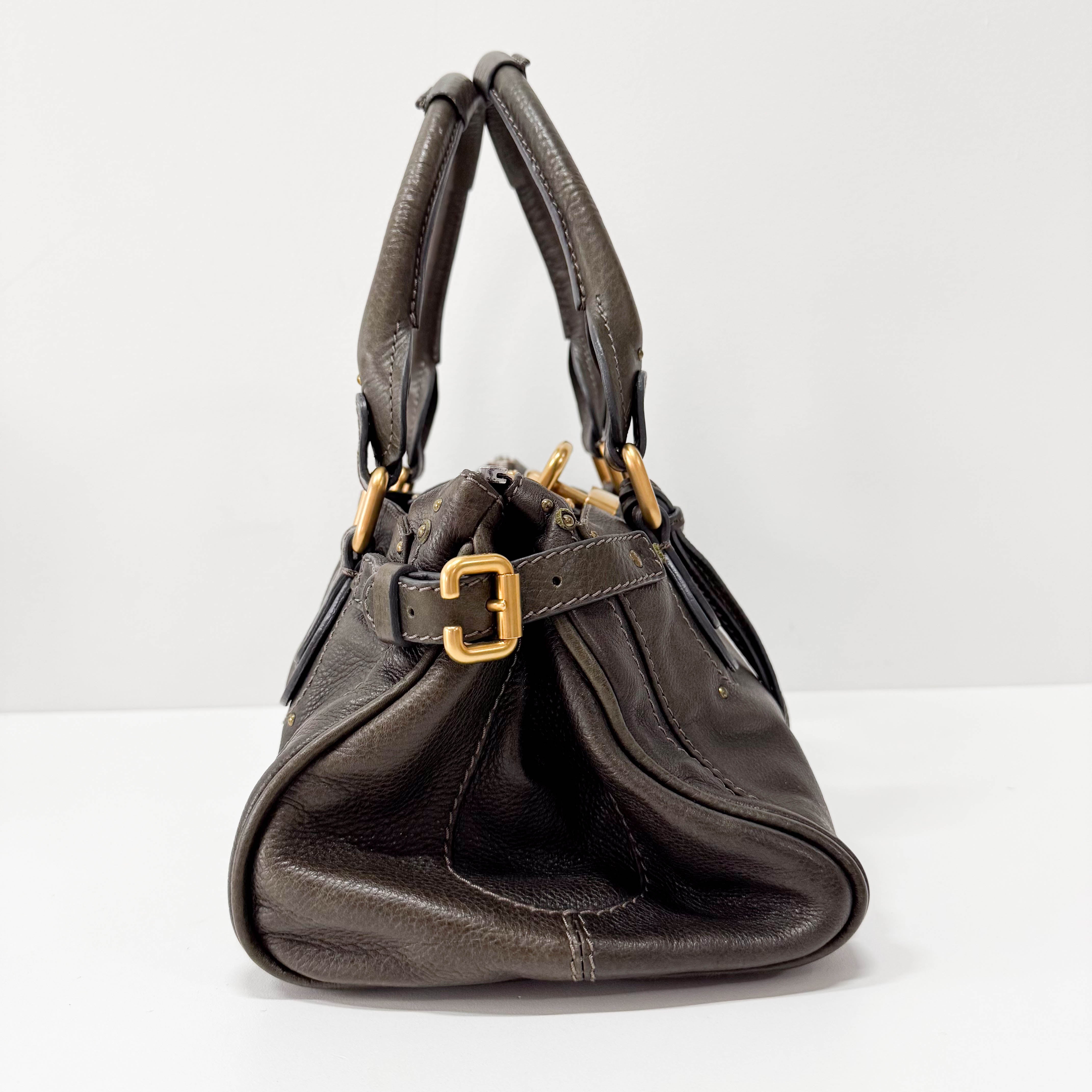 Paddington Khaki Leather Shoulder Bag